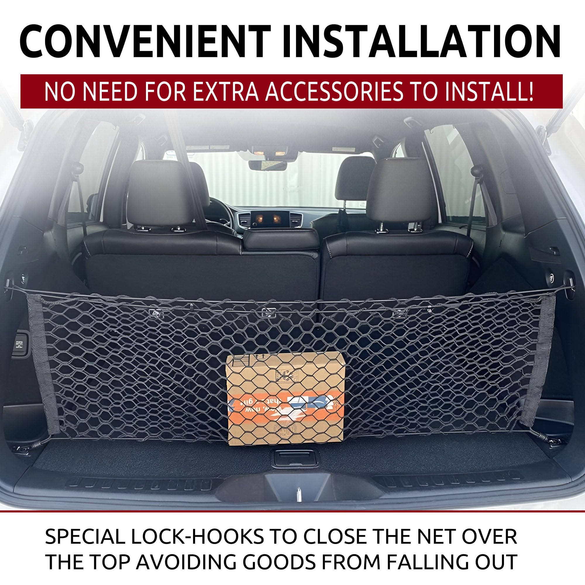Envelope Style Automotive Elastic Trunk Mesh Cargo Net For Honda Passport Ex L Elite 2019-2024 - Premium Trunk Organizers And St