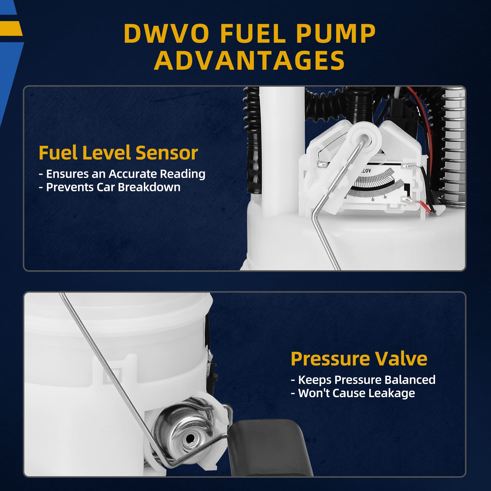 Dwvo Fuel Pump With Pressure & Level Sensor Compatible With 2009-2014 Cube, 2007-2012 Versa 1.6L 1.8L, Easy Assembly Enhanced Tu