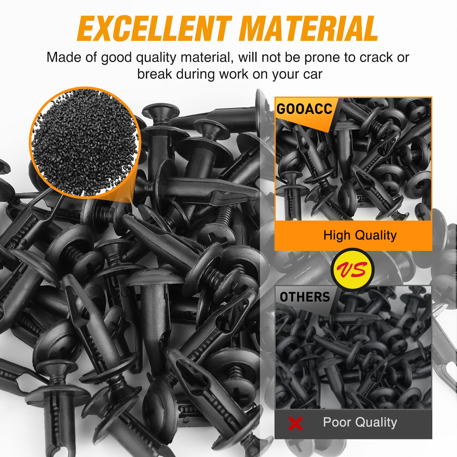 Gooacc 100Pcs Bumper Rivet Clips Fastener Screw For Yamaha Rhino 450 660 700 Grizzly 600 Body Fender Hood Fuel Tank Panel Push F