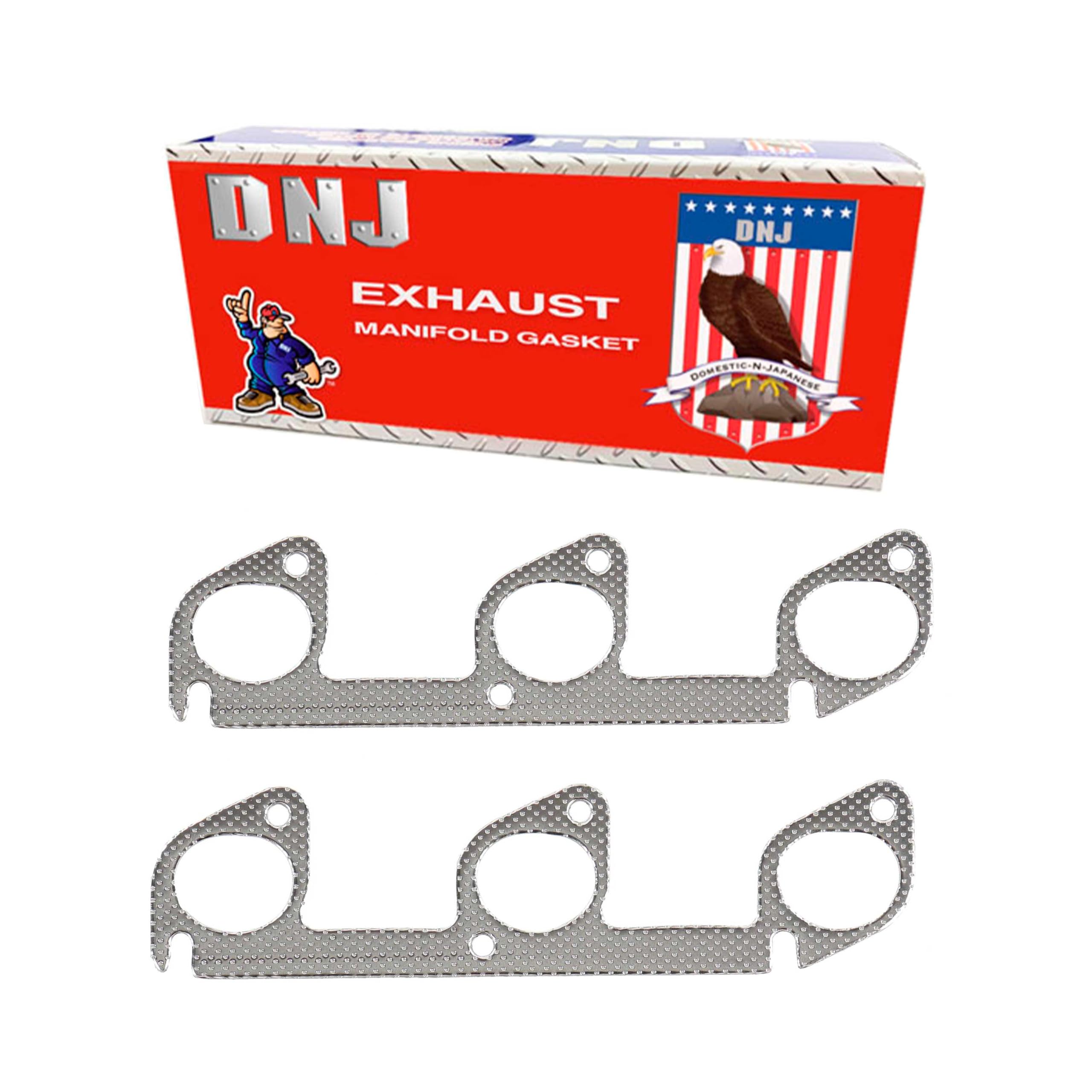 DNJ EG422 Exhaust Manifold Gasket for 1990-1996 / Ford, Mazda/Aerostar, B4000, Explorer, Navajo, Ranger / 4.0L / OHV / V6 / 12V / 245cid, 4016cc