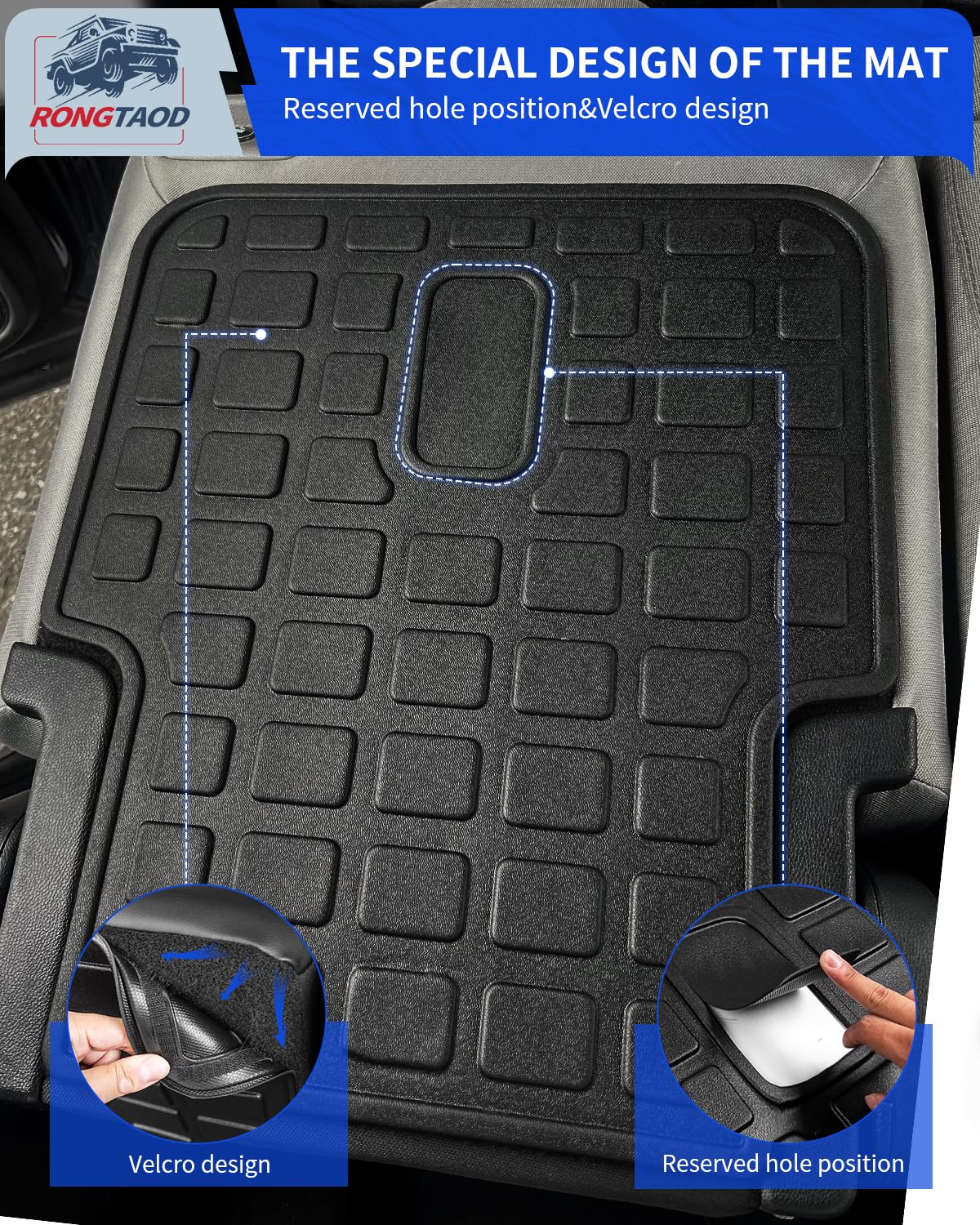 Rongtaod Back Seat Cover Protector Compatible with 2023 2024 2025 Honda Pilot 7&8 Seats Back Seat Cover Kick Mat Trunk Mat Cargo