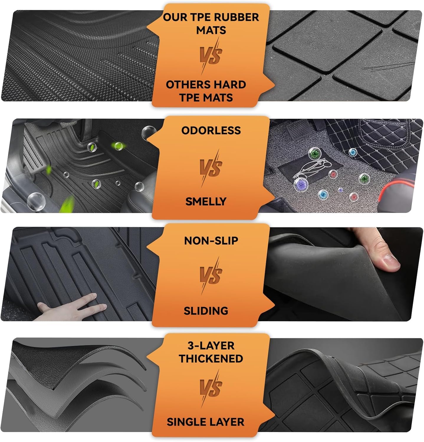 Aomsazto Floor Mats Compatible With Toyota Land Cruiser & Lexus Gx550 2024 2025: All Weather Floor Liner Replacement For 2025 To