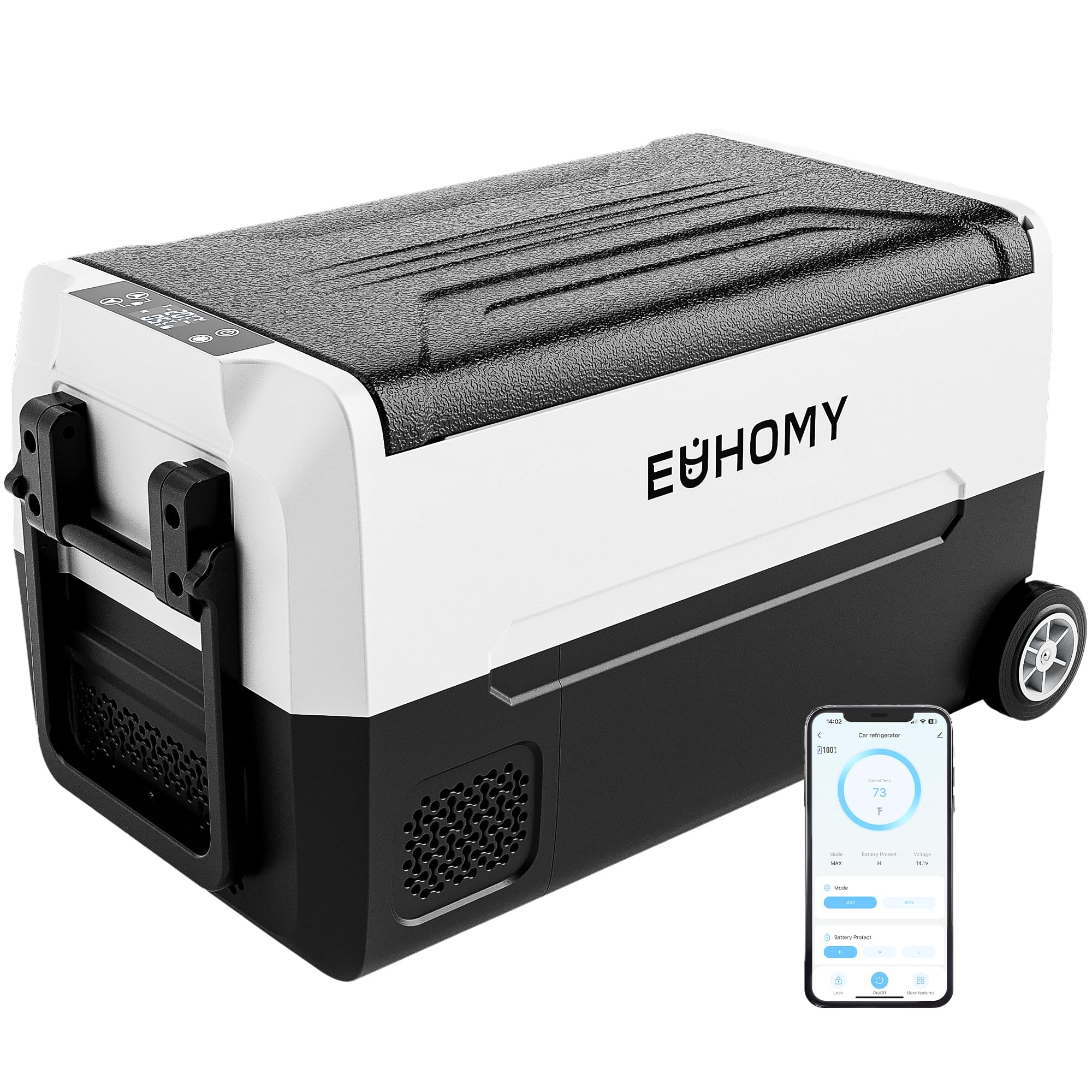 Euhomy 12 Volt Refrigerator, 37Qt(35L) 12V Fridge, Electric Cooler 12/24V Dc 120-240V Ac -4?~68?, 12V Freezer Removable Divider,