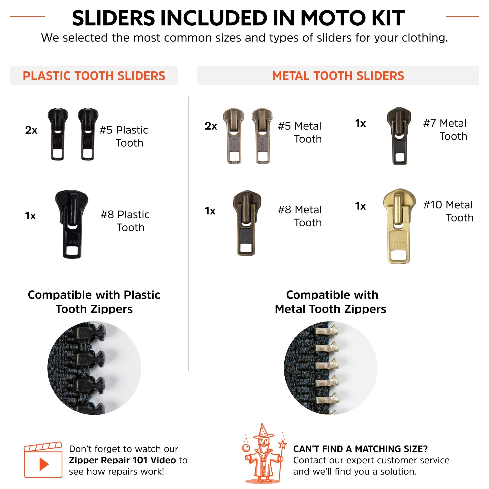 Zipper Rescue Zipper Repair Kits - The Original Zipper Repair Kit, Made In America Since 1993 (Moto)