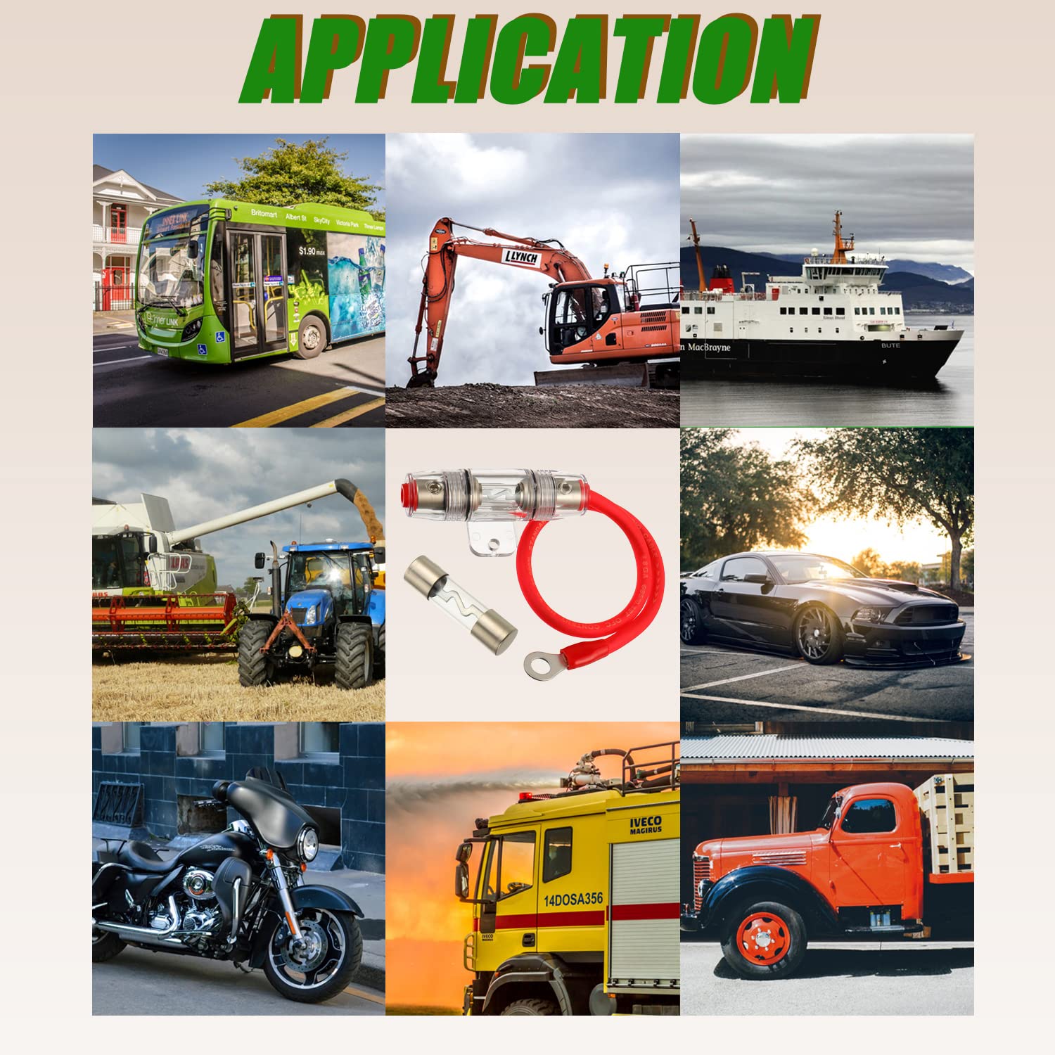 Sigandg 60A Agu Fuse Holder With 8 Gauge Awg 1Ft Power Wire - 99.9% Oxygen-Free Copper