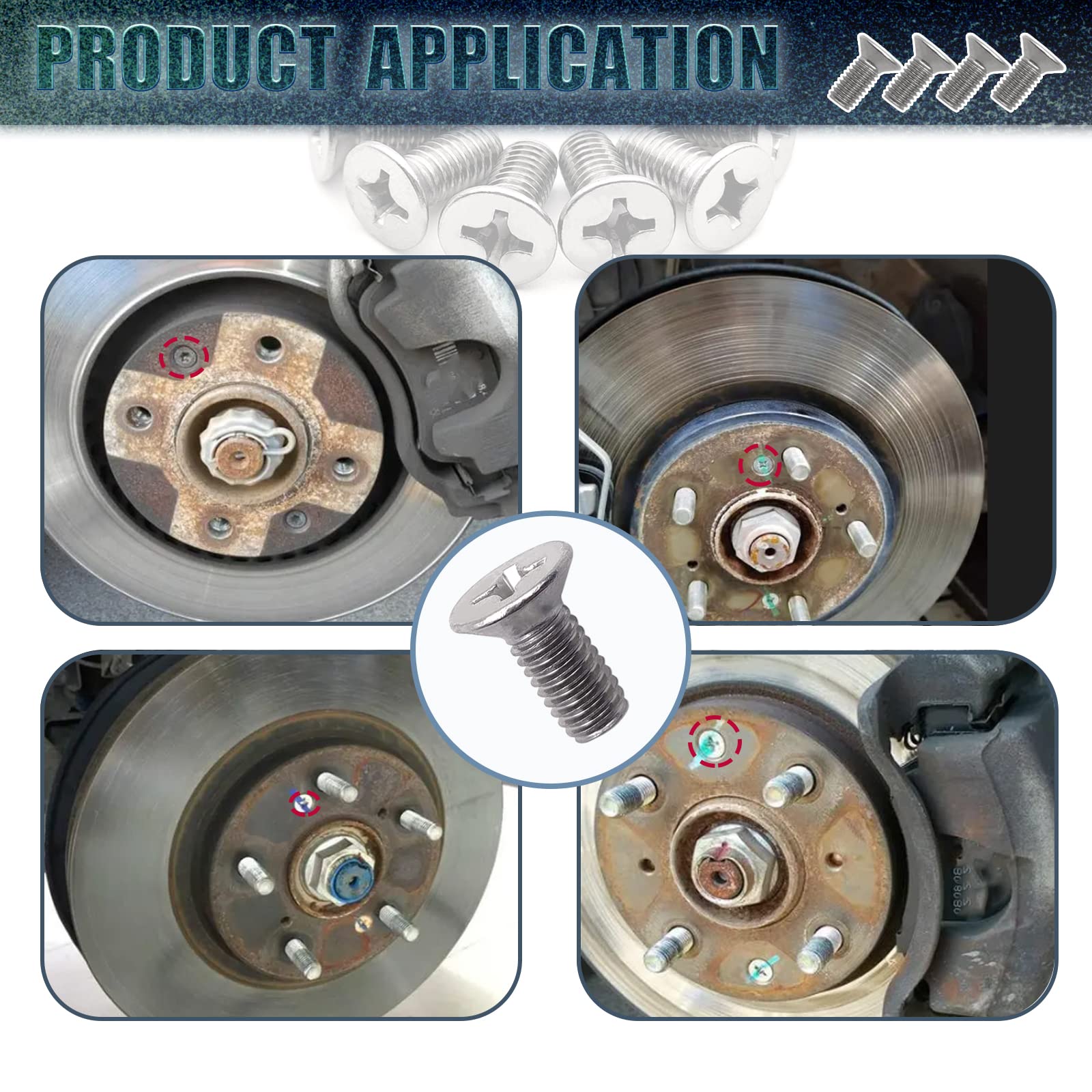 8Pcs Stainless Steel Retaining Screws For Front And Rear, Stainless Steel Brake Disc Rotor Screws, 936-000-601-40-H, Compatible With Acura, Honda, Kia Models And Hyundai