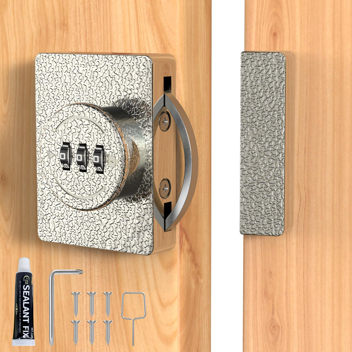 Keyless Combination Cabinet Lock, Anti-Pry 3-Digit Security For Swinging/Sliding Door, Drawer, Cupboard, Locker, Closet, Child Safety, Easy Installation (Silver, 1 Pack)