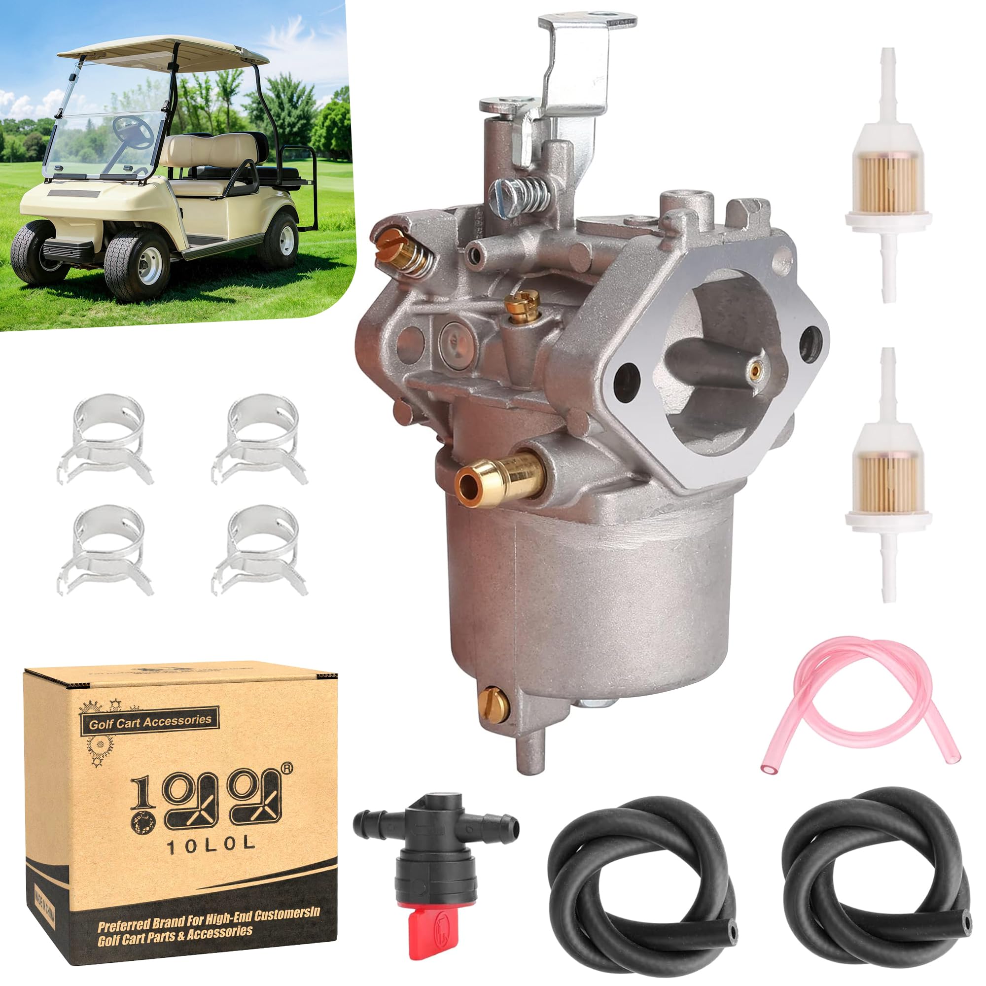 10L0L Carburetor For Club Car Ds Carryall 1992-1997 Golf Cart Fe290 Kawasaki Engine, Oem 1016438 1016439 1016440 1016441 1016478