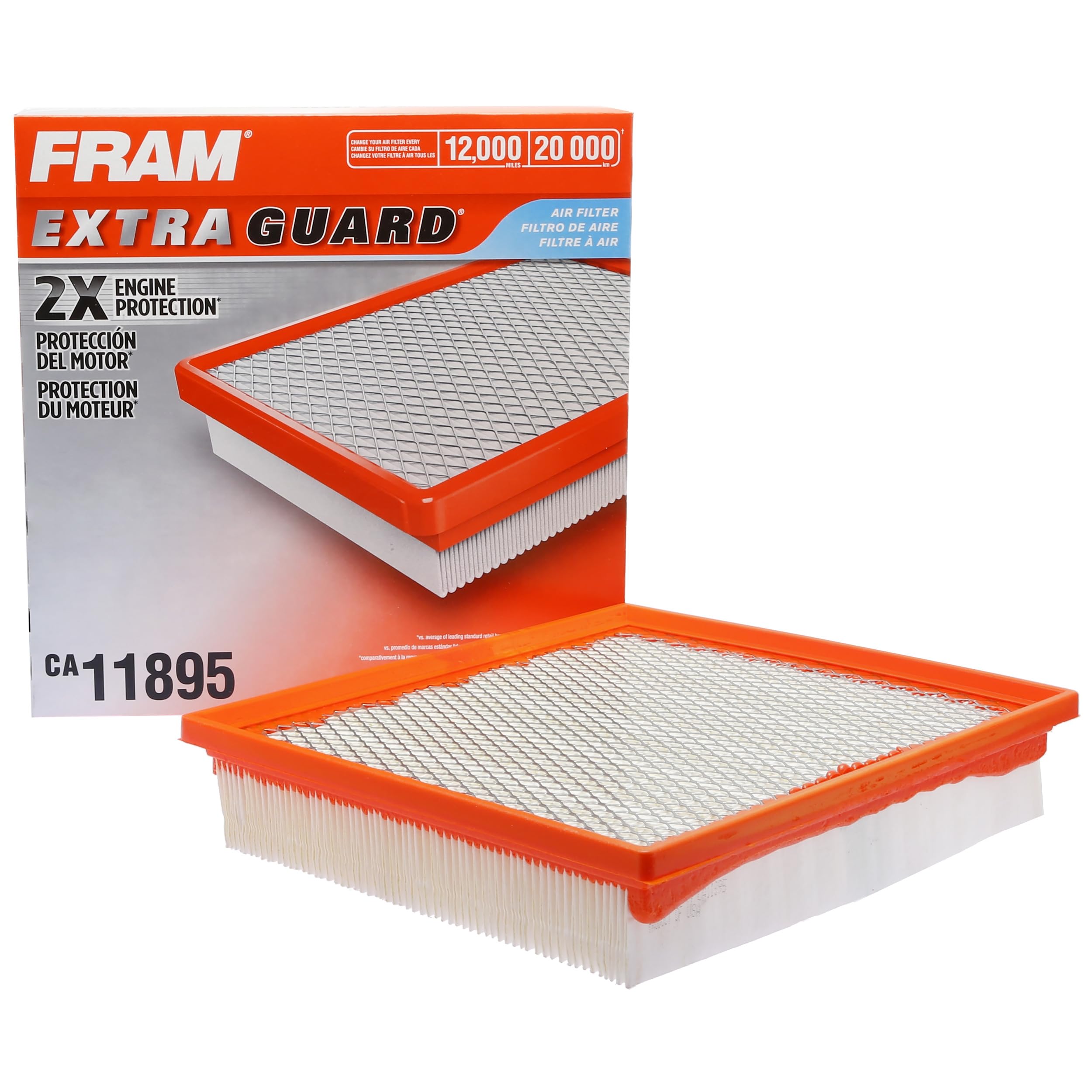 FRAM Extra Guard CA11895 Replacement Engine Air Filter for 2013-2022 Toyota (4.0L, 4-6L & 5.7L), Provides Up to 12 Months or 12,