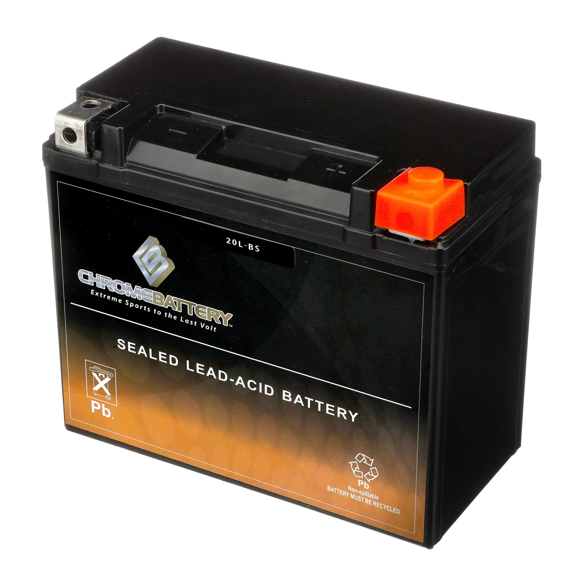 Cb Chromebattery 20L-Bs Maintenance-Free, 270Cca, 12V 21Ah Battery Replacement For Atv, Motorcycle, Jet Skis, Scooter, Utv, And