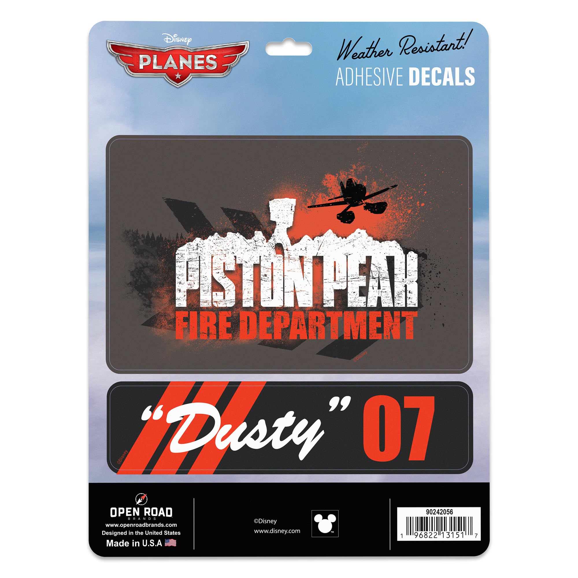 Disney Planes Piston Peak Adhesive Vinyl Decals - Fun Planes Stickers for Car or Truck, 1 Pack (2 Count)
