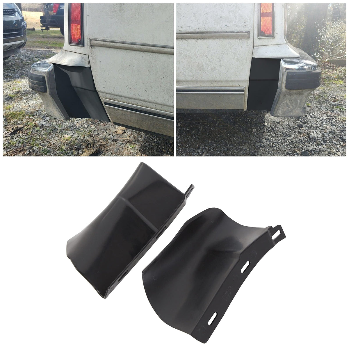 ECOTRIC Rear Bumper Quarter Panel Fillers Kit Compatible with 1986-1990 Caprice/Impala ABS plastic Black