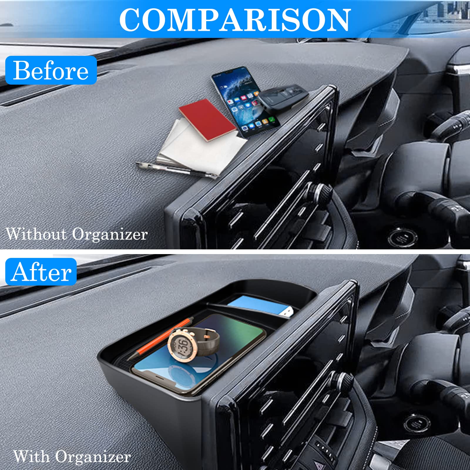 DIAMOOKY Upgraded Center Console Organizer Compatible with Toyota RAV4 2025 2024 2023 2022-2019 Interior Accessories, Armrest St