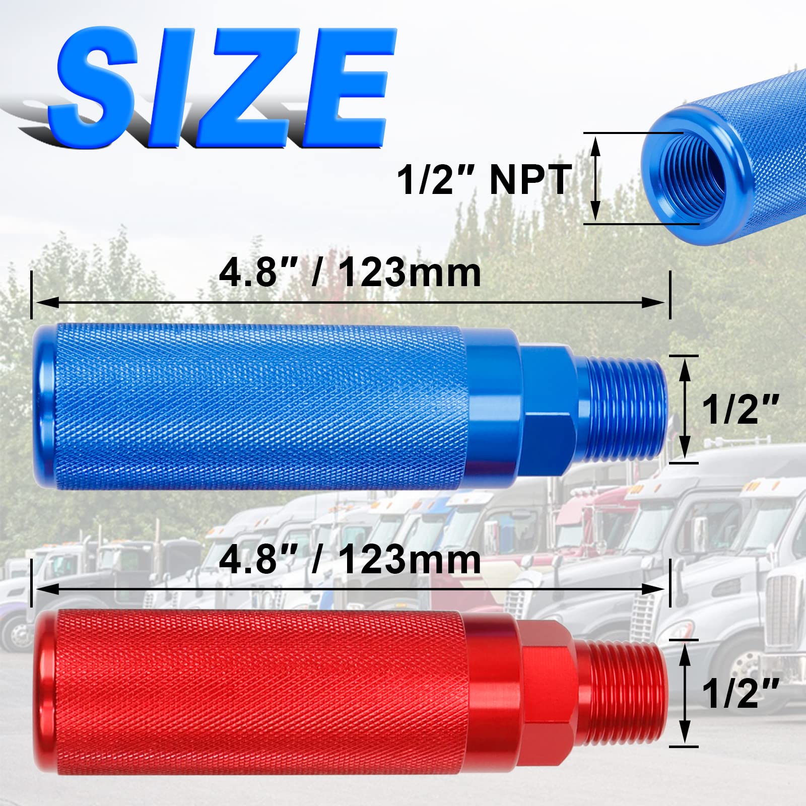 Dazakoot Glad Hand Handles for Semi Truck, Air Glad Hand Grip for Semi Trucks and Trailers, Extension Handle Set for Easier Coup