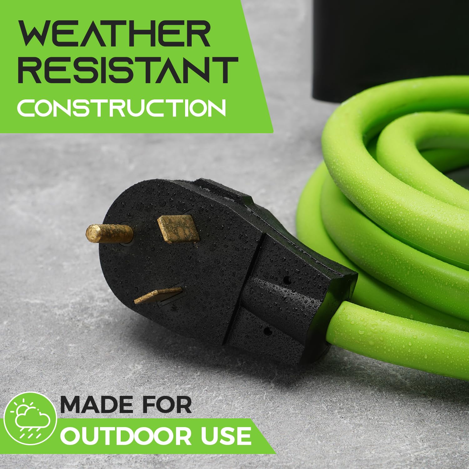 Gearit 30-Amp Extension Cord For Rv And Auto, (100-Feet) 3-Prong 125-Volt 10/3 Stw 10Awg Gauge 3 Wire, Nema Tt-30P To Tt-30R, Ou