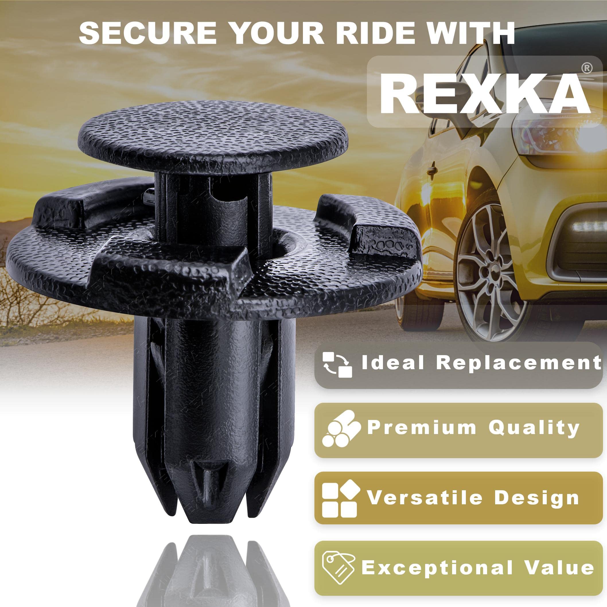 Rexka 10pcs Fender Liner Cowl Grille Bumper Under Cover Clip Push-Type Retainer Compatible with Nissan Infiniti 01553-05933 0155