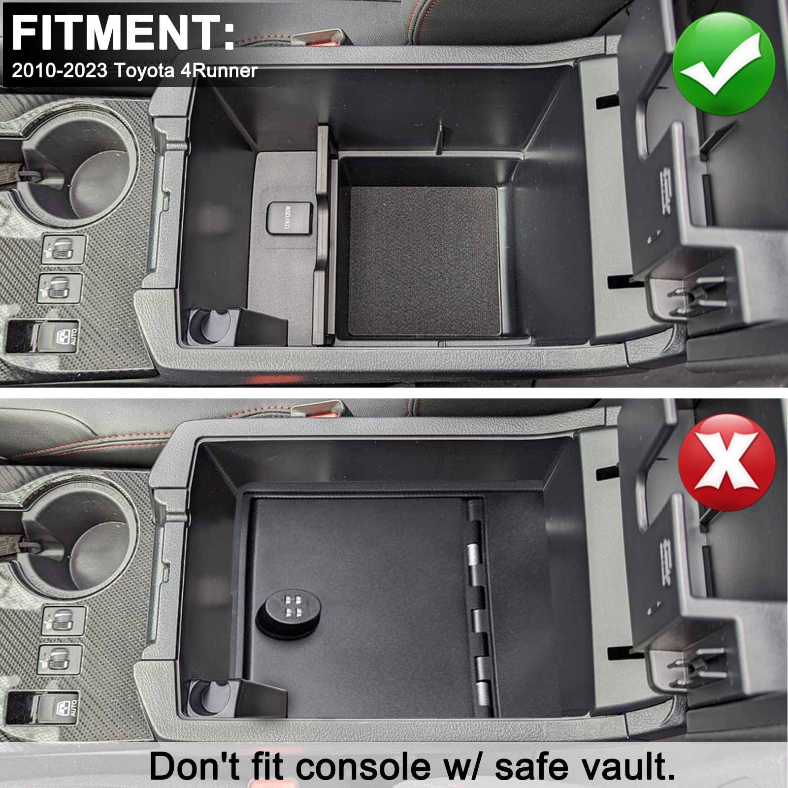 Diamooky Upgraded Center Console Organizer For Toyota 4Runner 2024 2023 2022 2021 2020 2019 2018 2017 2016-2010 Full Size Tray I