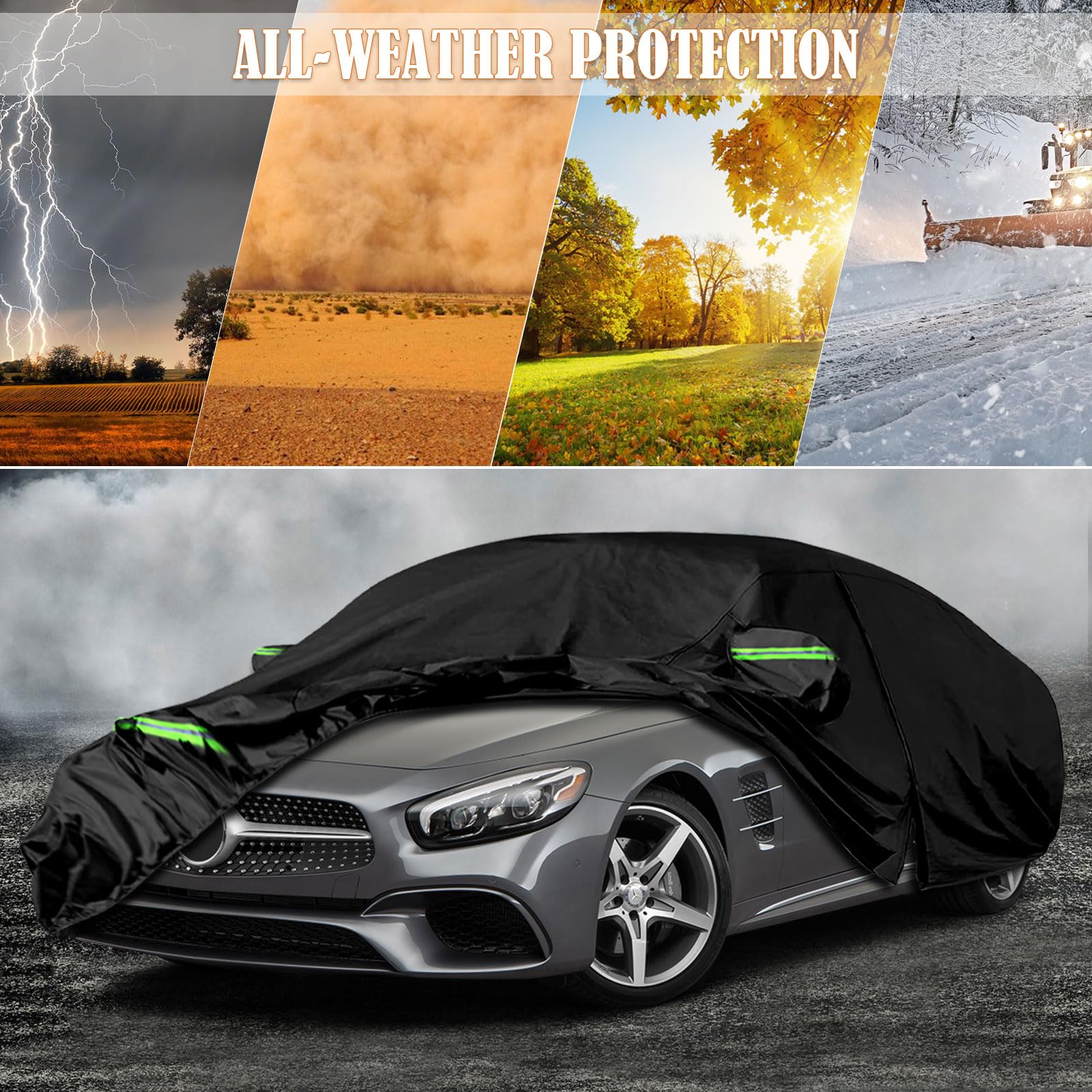 Waterproof Car Covers Replace For 2002-2021 Mercedes-Benz Sl-Class Sl350/400/450, 6 Layers All Weather Car Cover With Zipper Doo