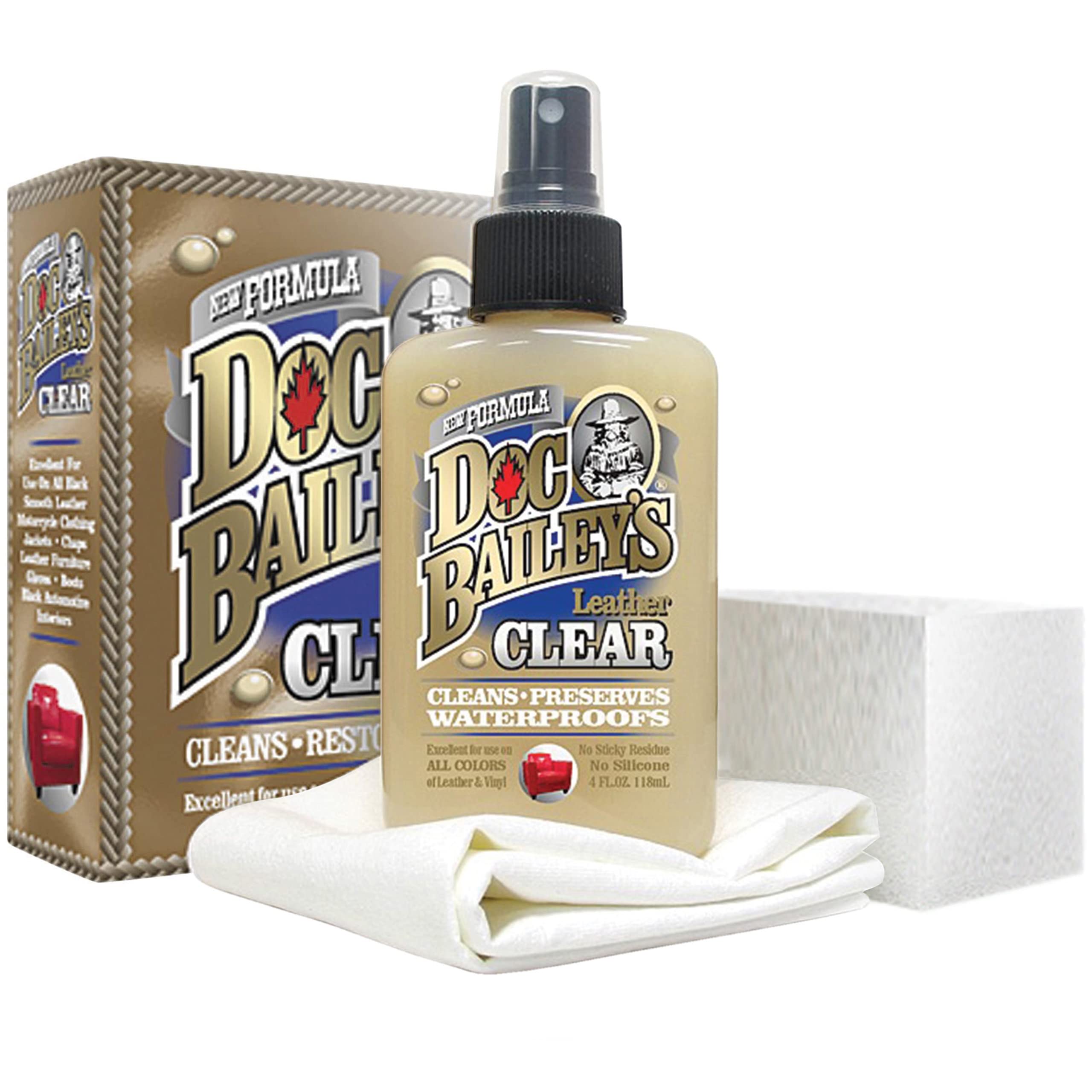 Doc Baileys Clear    Formula For Any Color Leather- One Step Kit- Conditioner, Cleaner, And Softener- Waterproof, Stain Proof, M
