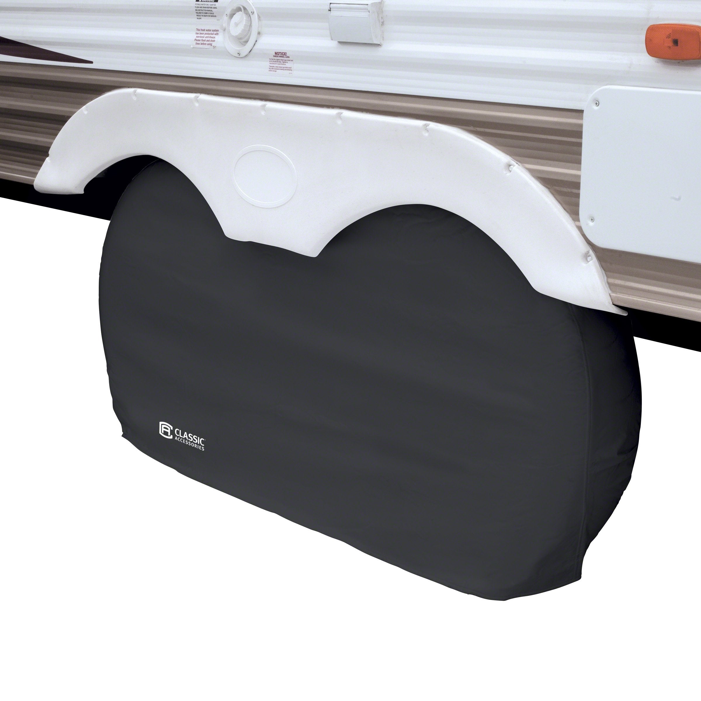 Classic Accessories Over Drive Rv Dual Axle Wheel Cover, Wheels 30-33Dia, Black