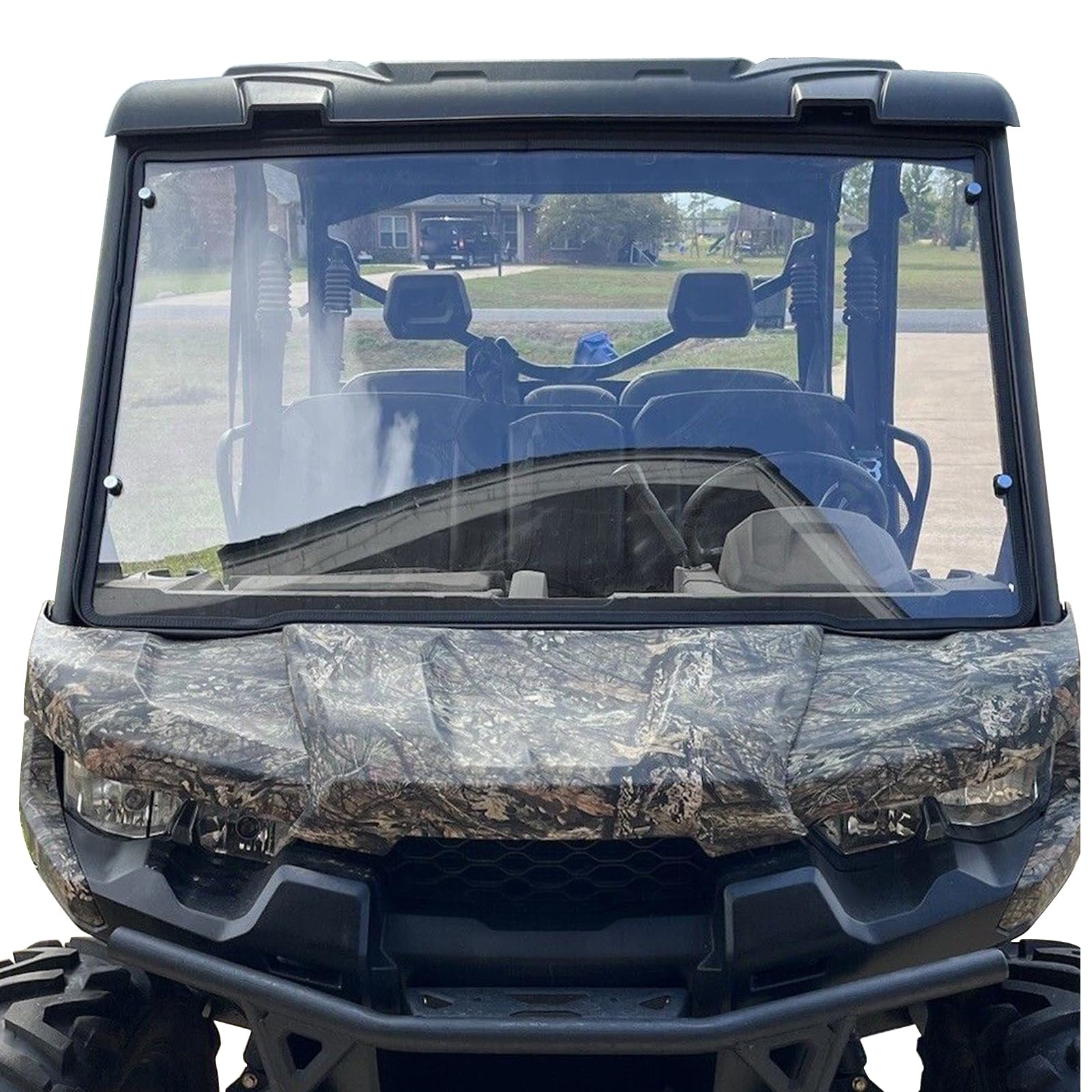 ECOTRIC Full Front Windshield Compatible with 2016-2025 Can Am DEFENDER HD5 HD8 HD10 MAX Windscreen Clear