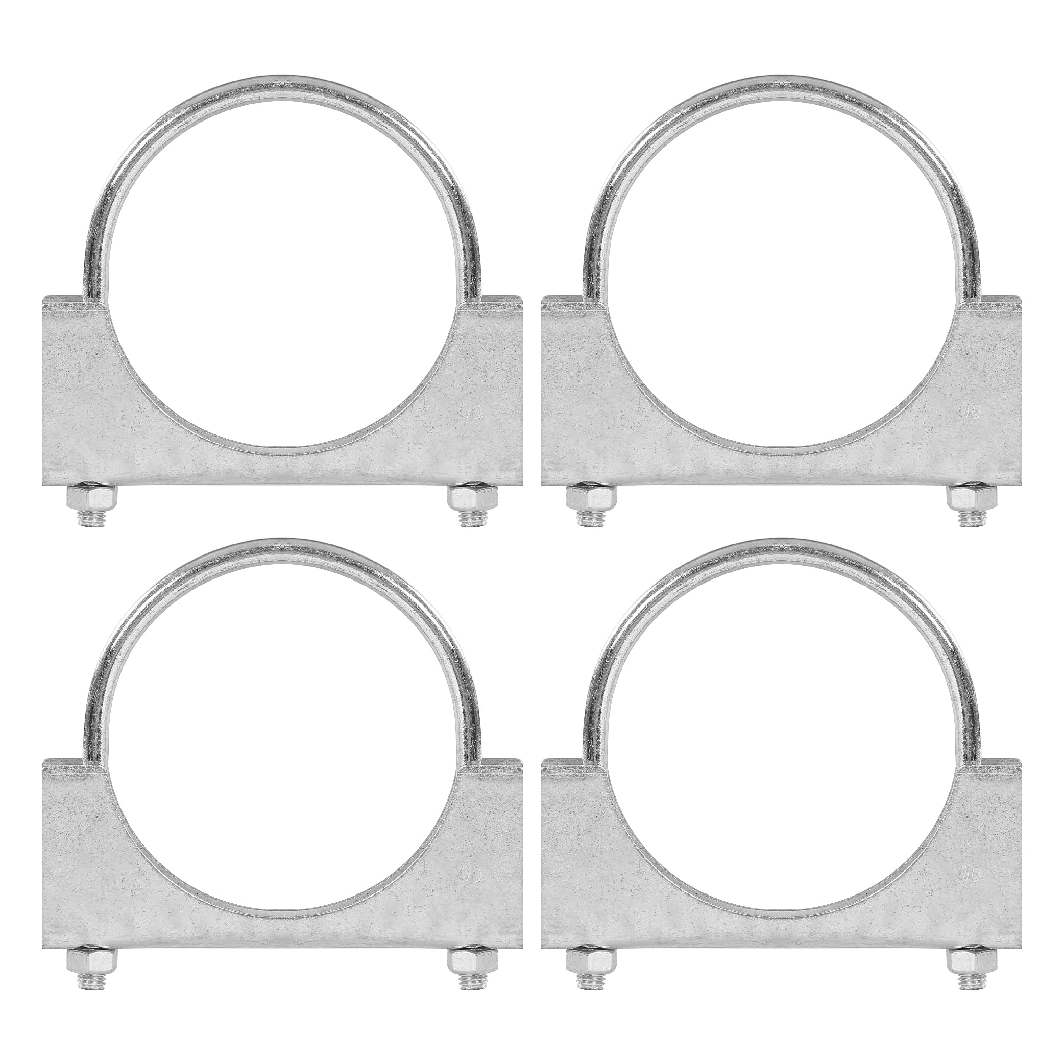 Batoneco 3.5'' U Bolt Clamp, Muffler Exhaust Clamps,3-1/2 Inch Saddle Style Heavy Duty Mild Steel(4-Pack)