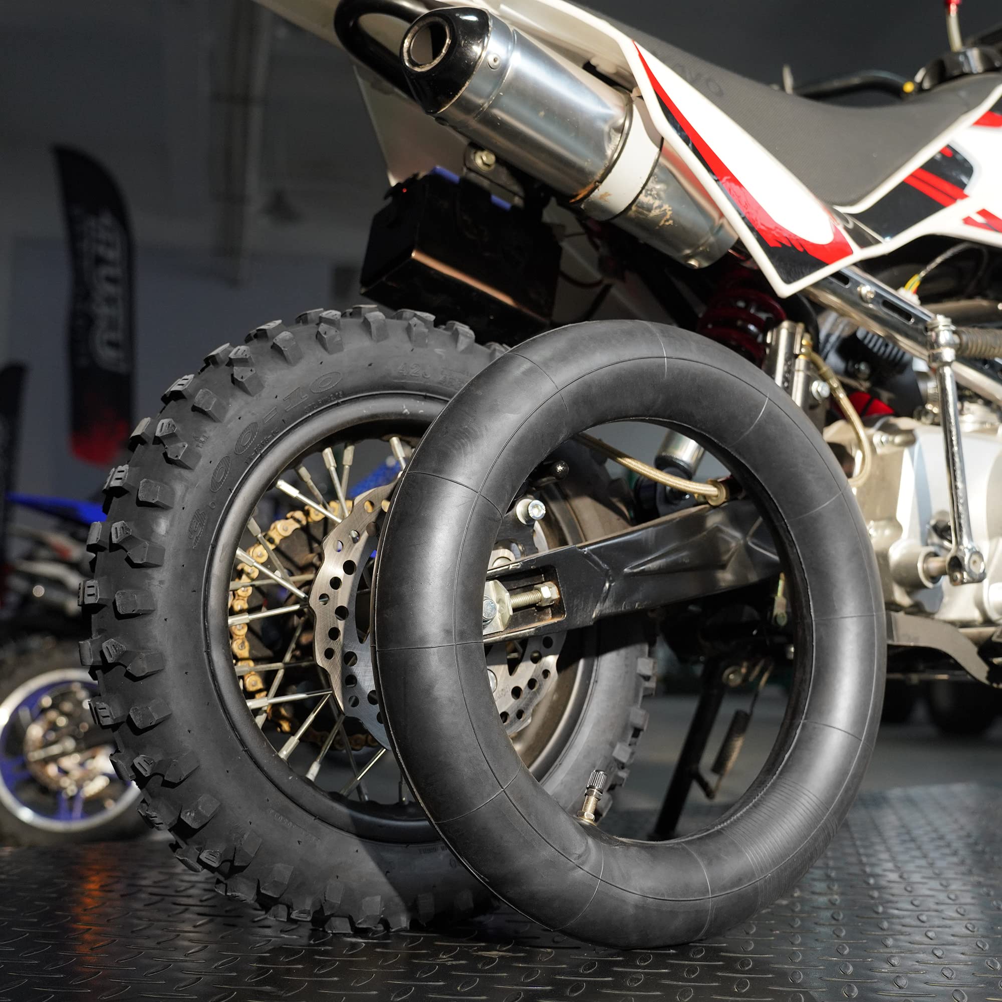 Rutu 3.00-10 2.75/3.00-10 2.50X10 Inner Tube With Tr4 Straight Valve Stem For Crf50 Ct 70 Ez 90 Cub Klx Drz 110 Dirt Pit Bike Chinese Dirt Pit Bike 50Cc 70Cc 90Cc 110Cc 125Cc 2 Pack