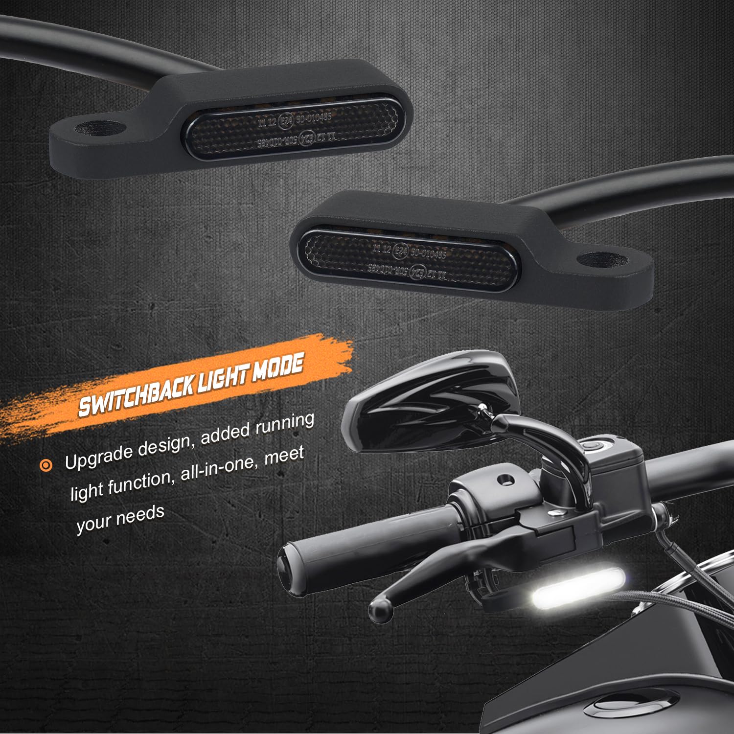 Nthreeauto Handlebar Led Turn Signals Mini Motorcycle Blinkers Front Running Light Universal Compatible With Harley Sportster Dyna Honda Shadow Kawasaki Vulcan Yamaha V-Star Road Star