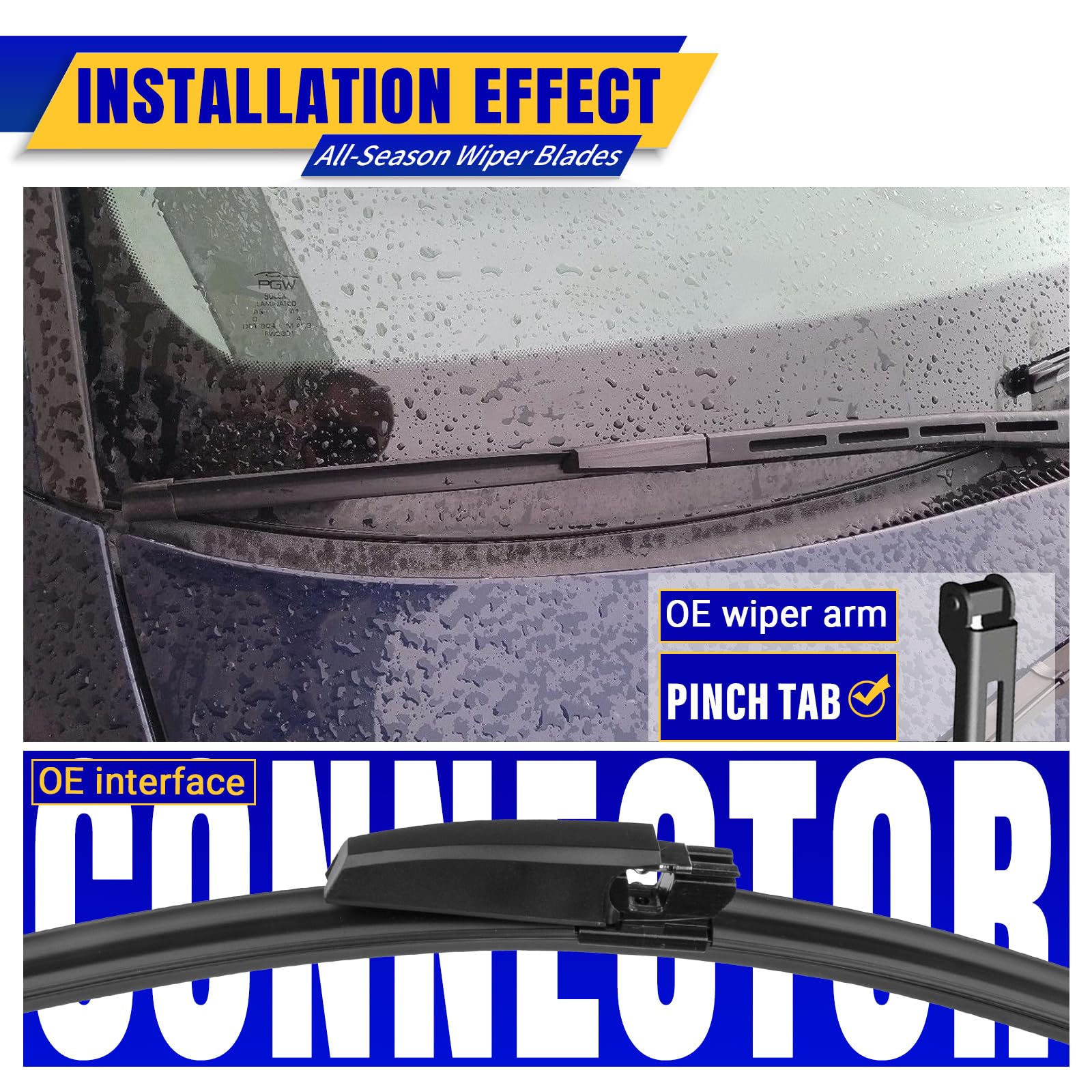 2 Wipers Replacement For 2002-2008 Audi A4 S4 Rs4 A6 S6 Audi Allroad, Windshield Wiper Blades Original Equipment Replacement - 22'/22' (Set Of 2)