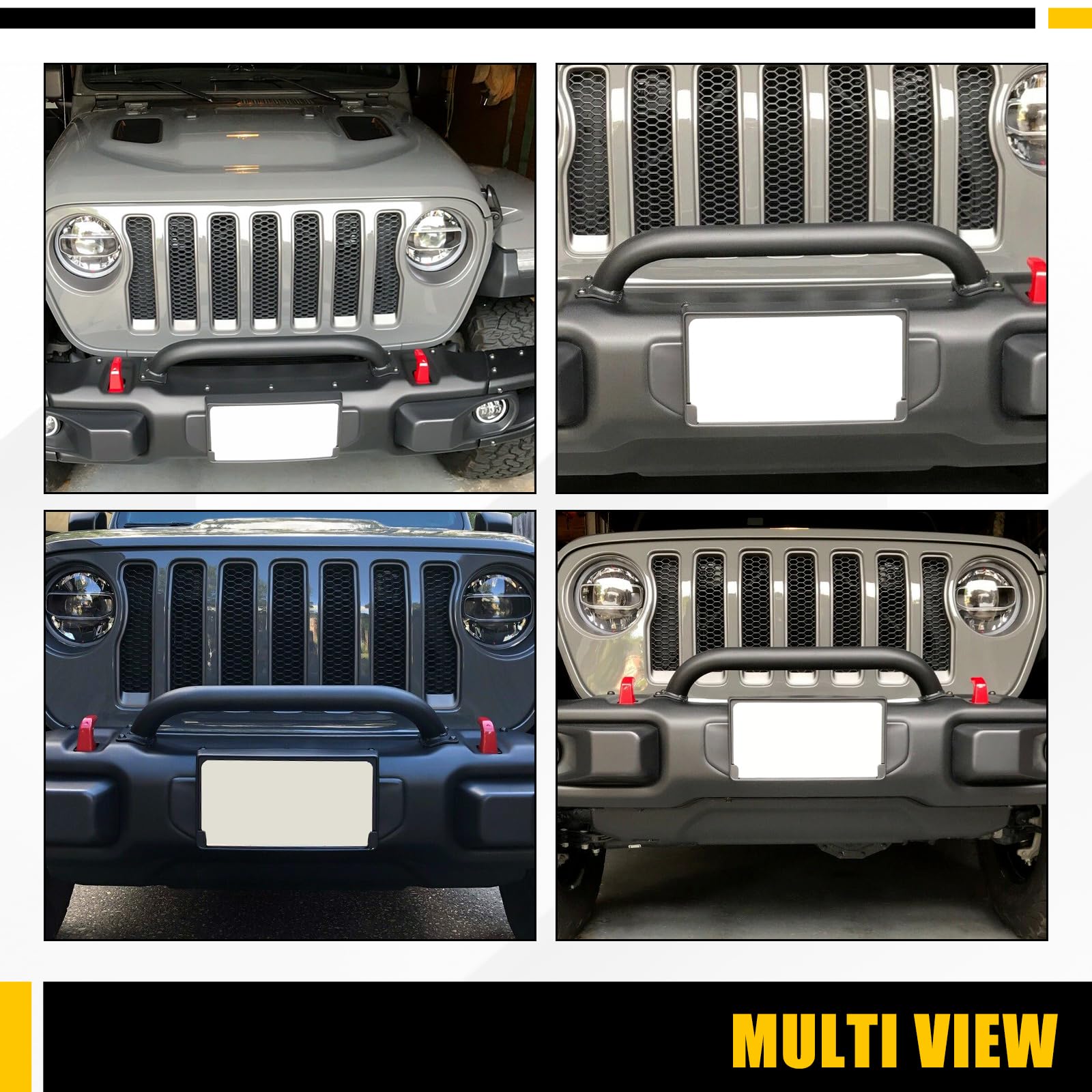 Kuafu Grille Winch Brush Guard Compatible With 2018-2023 Jeep Wrangler Jl 2020-2023 Jeep Gladiator Jt 82215351 Rubicon Brush Guard Front Bumper Grill Grille Guard Protector Brush Push Bar Steel