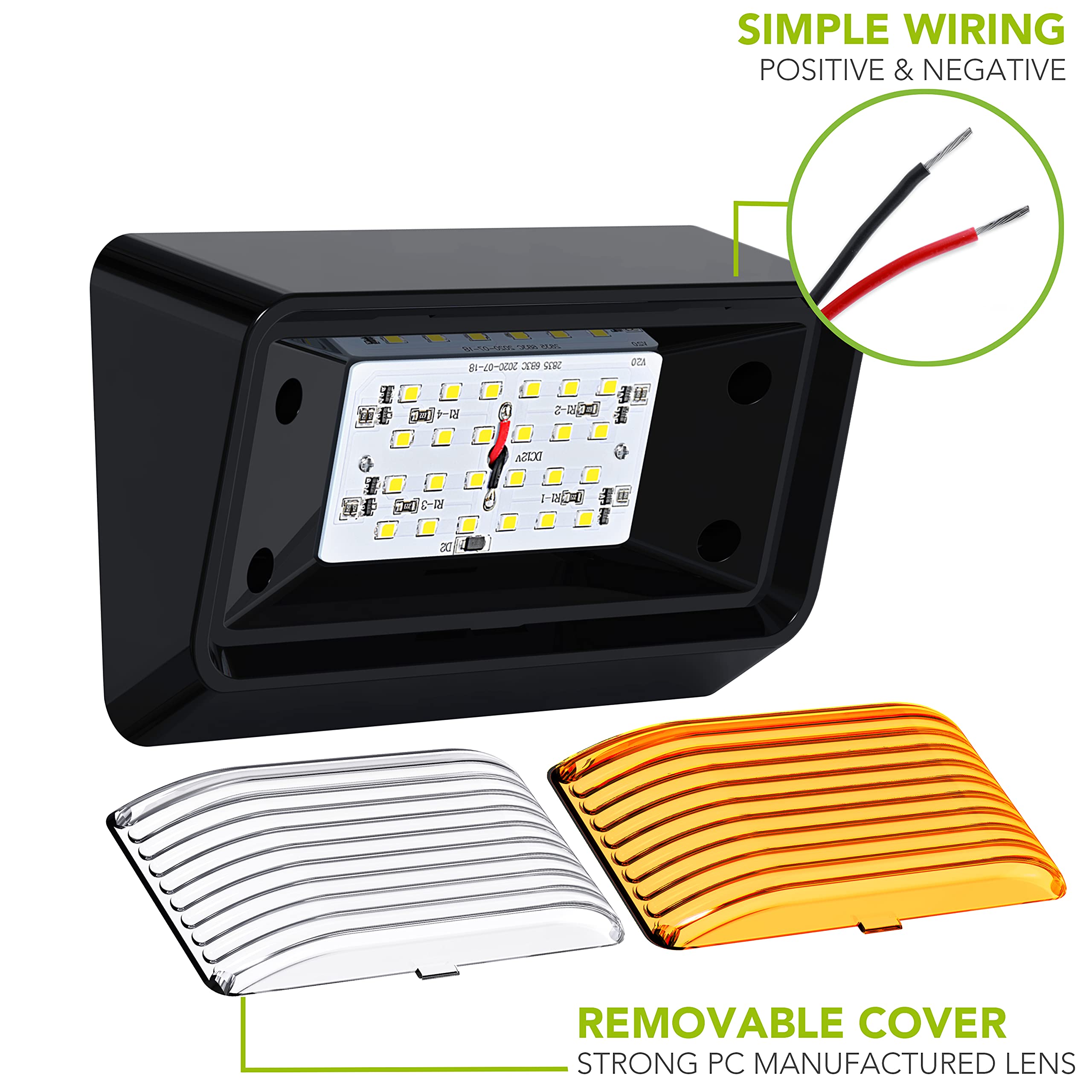 Leisure Led 2 Pack Rv Exterior Porch Utility Light 12V 280 Lumen Lighting Fixture. Replacement Lighting For Rvs, Trailers, Campe