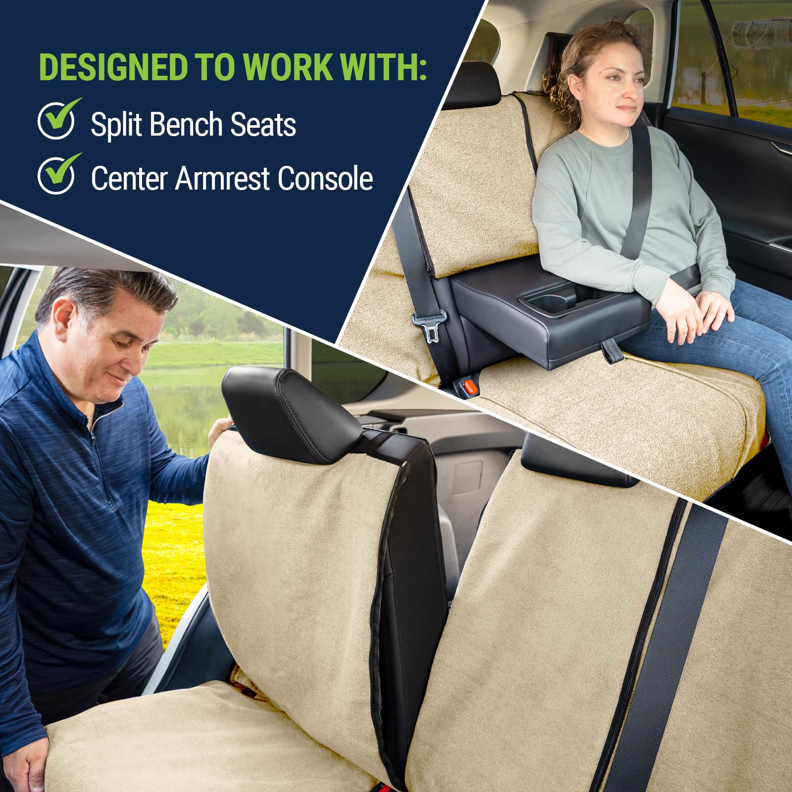 Season Guard Back Seat Towel Seat Cover For Cars; Great For After Gym Workouts, Dogs, And Outdoor Activities; Universal Fit For