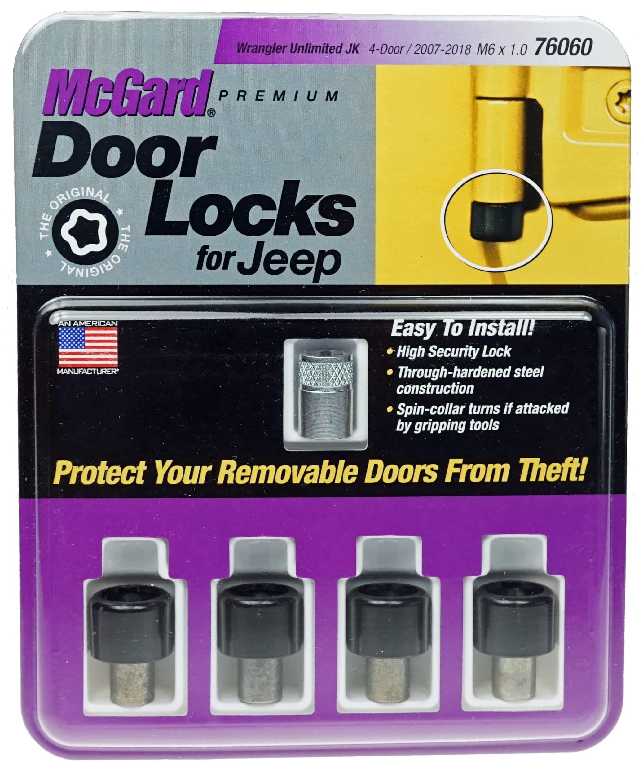 Mcgard 76060 Black Jeep Wrangler Jk Unlimited Door Locks (Set Of 4)