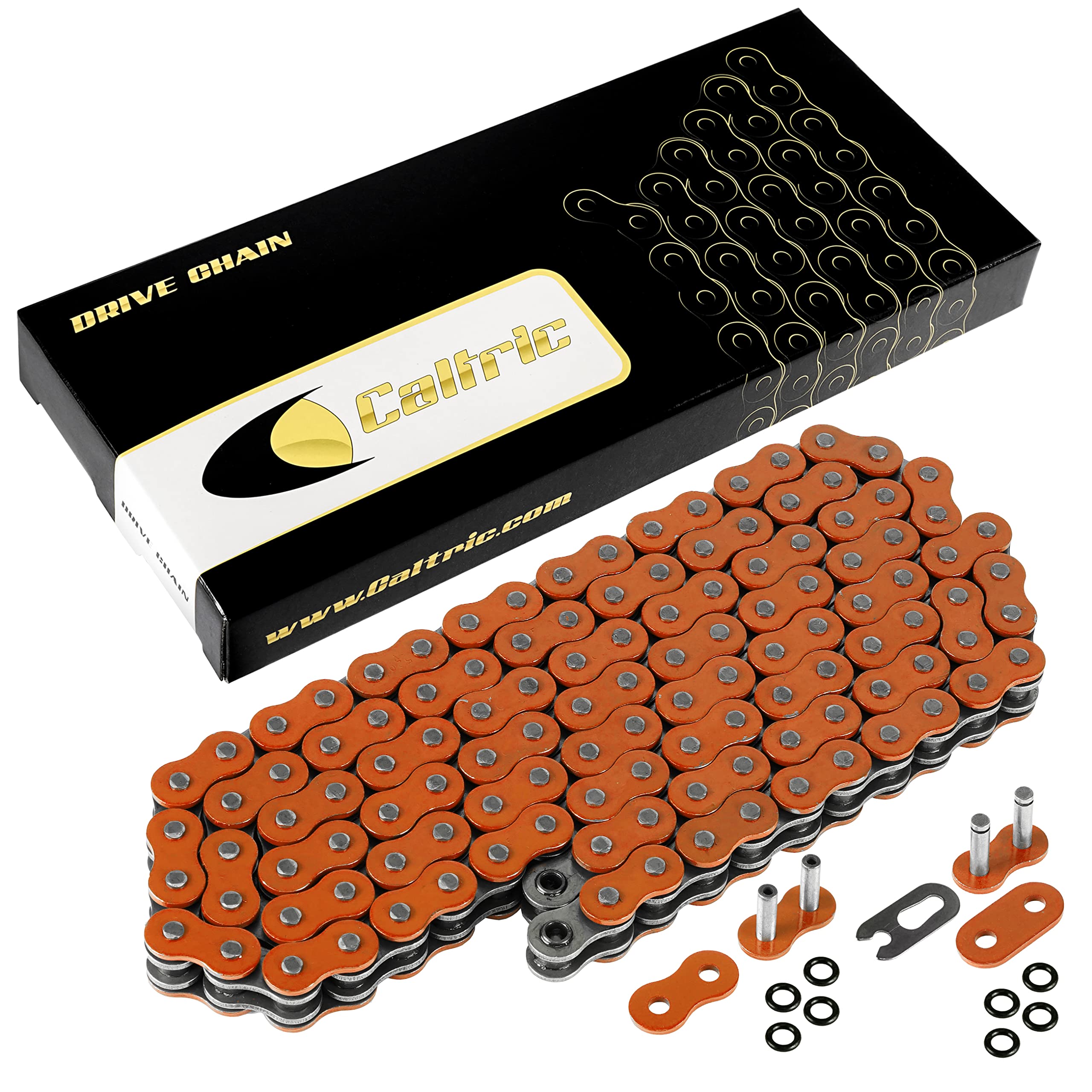 Caltric O-Ring Orange Drive Chain Compatible With Ktm 450Exc 450 Exc 450-Exc Racing 2003-2010