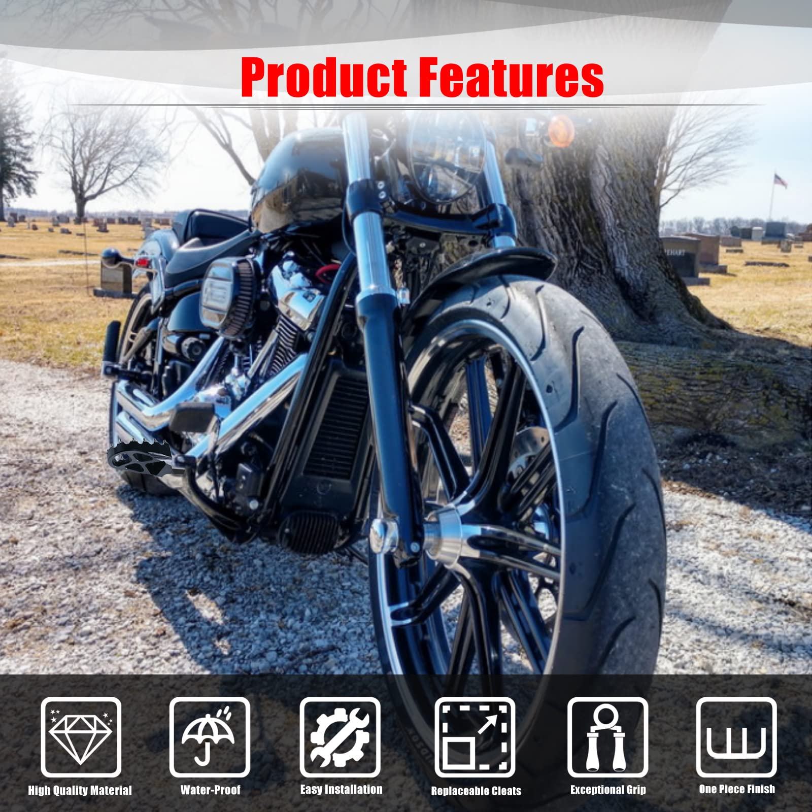 Goldfire M8 Softail Lowrider Foot Pegs MX Style Foot Pegs For H-D Softail Slim FLSL 107/Lower Rider FXLR 107/Street Bob FXBB 107