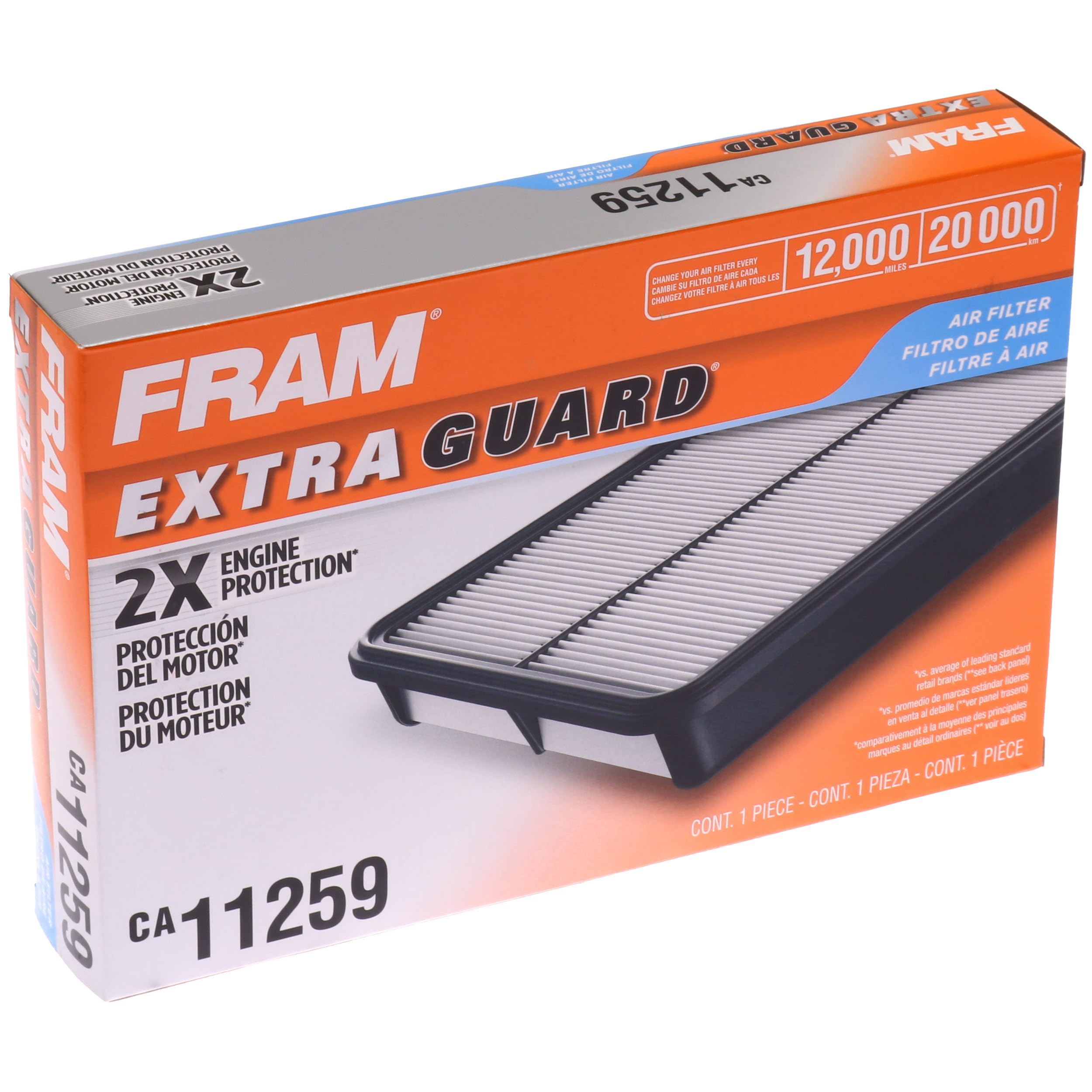 FRAM Extra Guard CA11259 Replacement Engine Air Filter for Select Mazda (2.0L & 2.5L) Models, Provides Up to 12 Months or 12,000