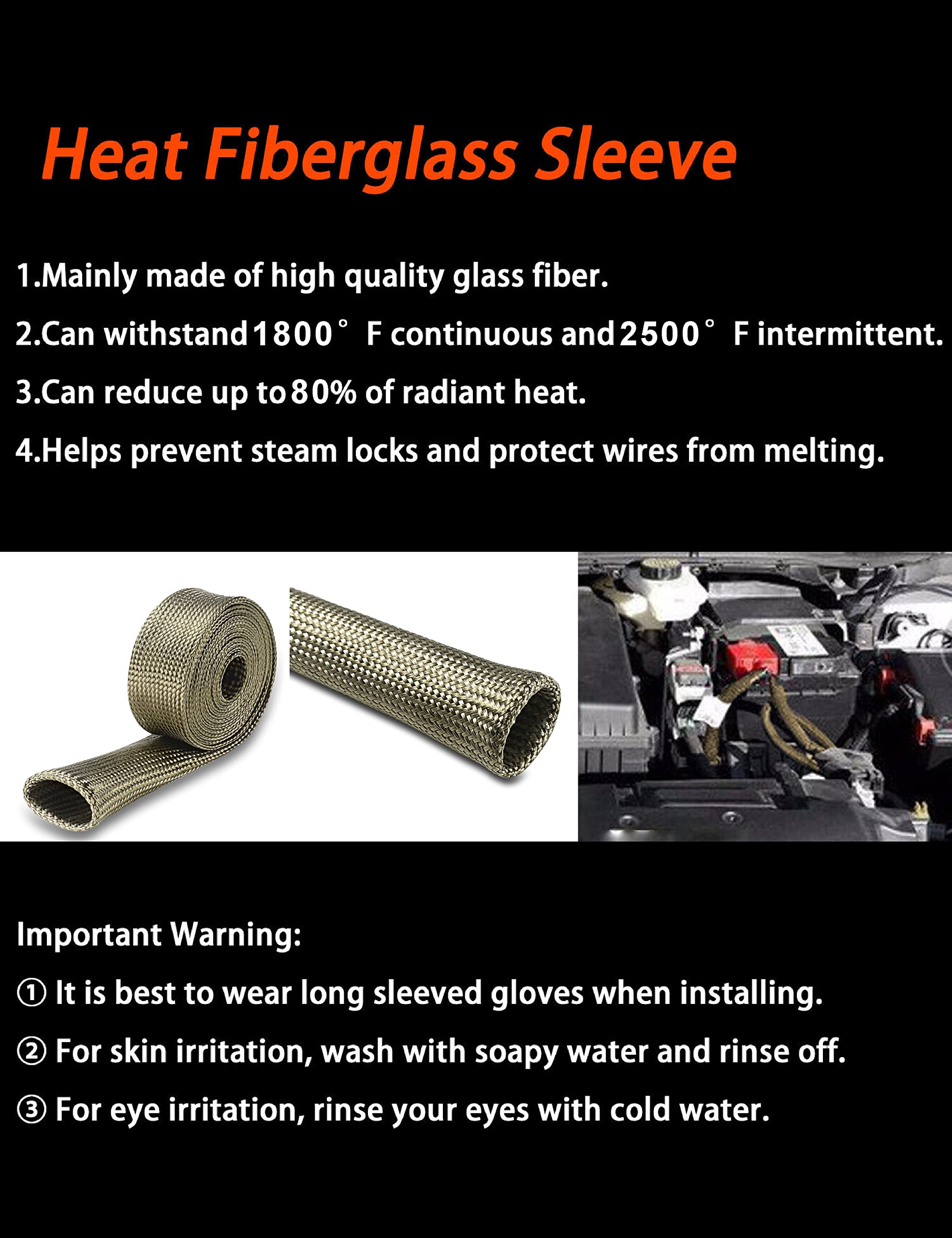 Wire Heat Shield Automotive Heat Shield Sleeve Fuel Line Heat Shield Titanium Auto Hose Spark Plug Wire Cover Protectors Boots R