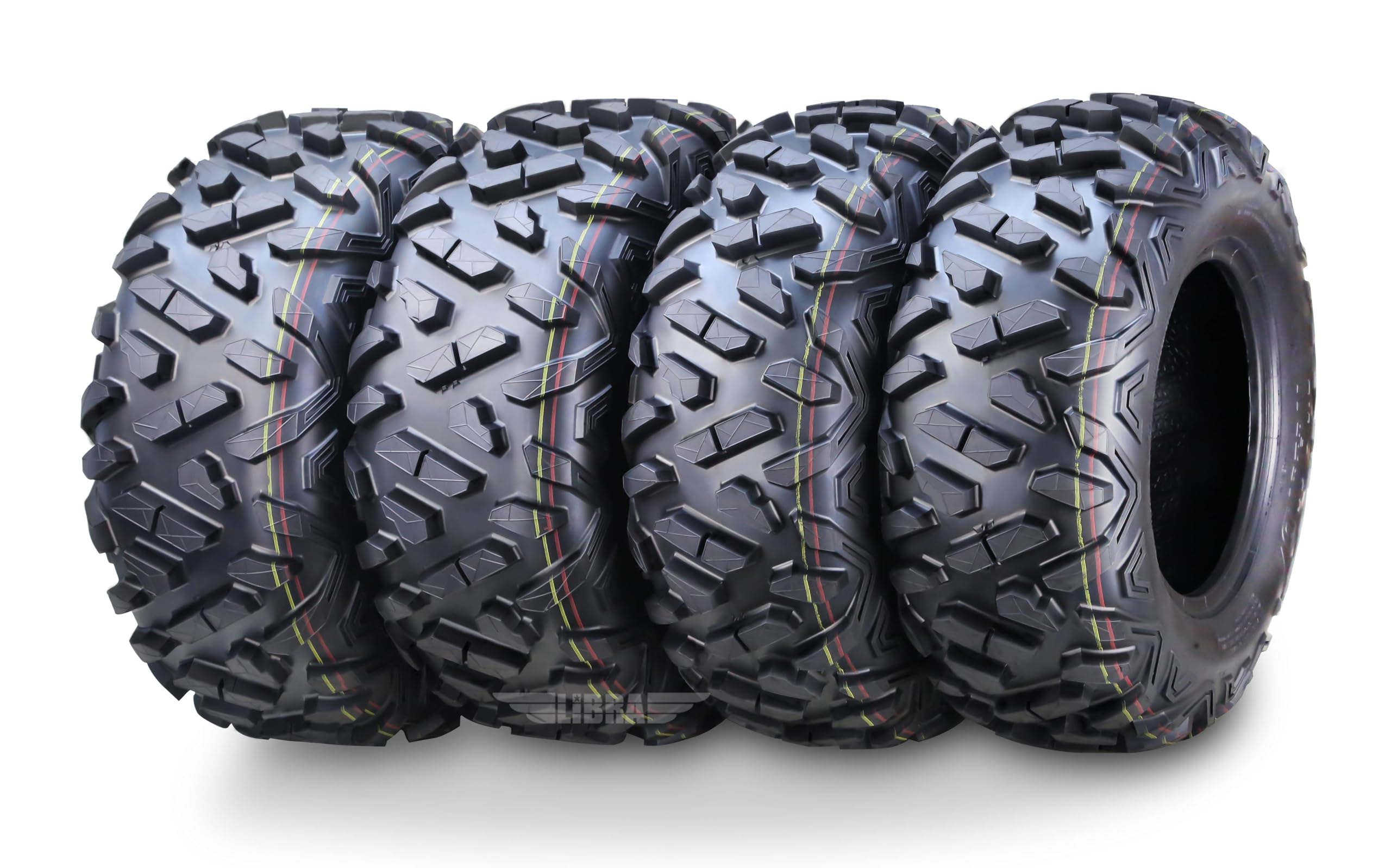 Wanda 25X8-12 & 25X11-12 Utv Atv Tires 6-Ply Full Set Bighorn Style Solid Tread