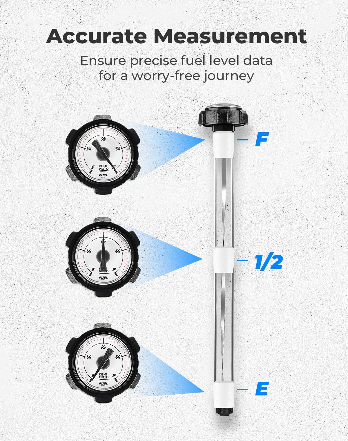 KEMIMOTO UTV Fuel Cap with Upgraded Gauge Compatible with Polaris Ranger 400 500 700# 1240119 Gas Cap