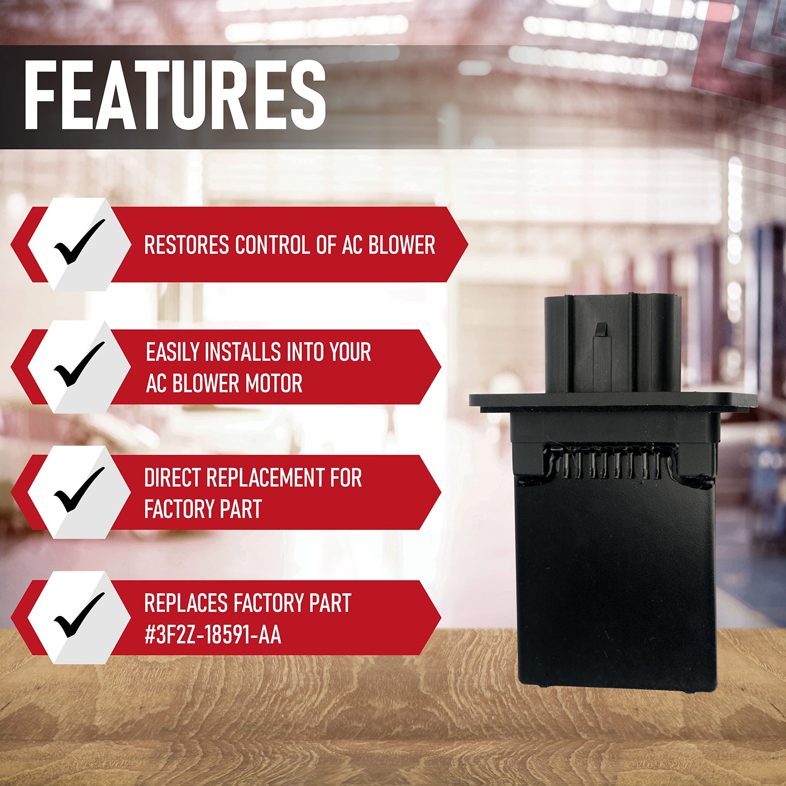 Hvac Blower Motor Resistor - Compatible With Ford, Lincoln, Mercury Vehicles - Expedition, Escape, F150, F250, F350 Super Duty, Mustang, Mark Lt, Mariner Replaces 3F2Z-18591-Aa, Yh-1715