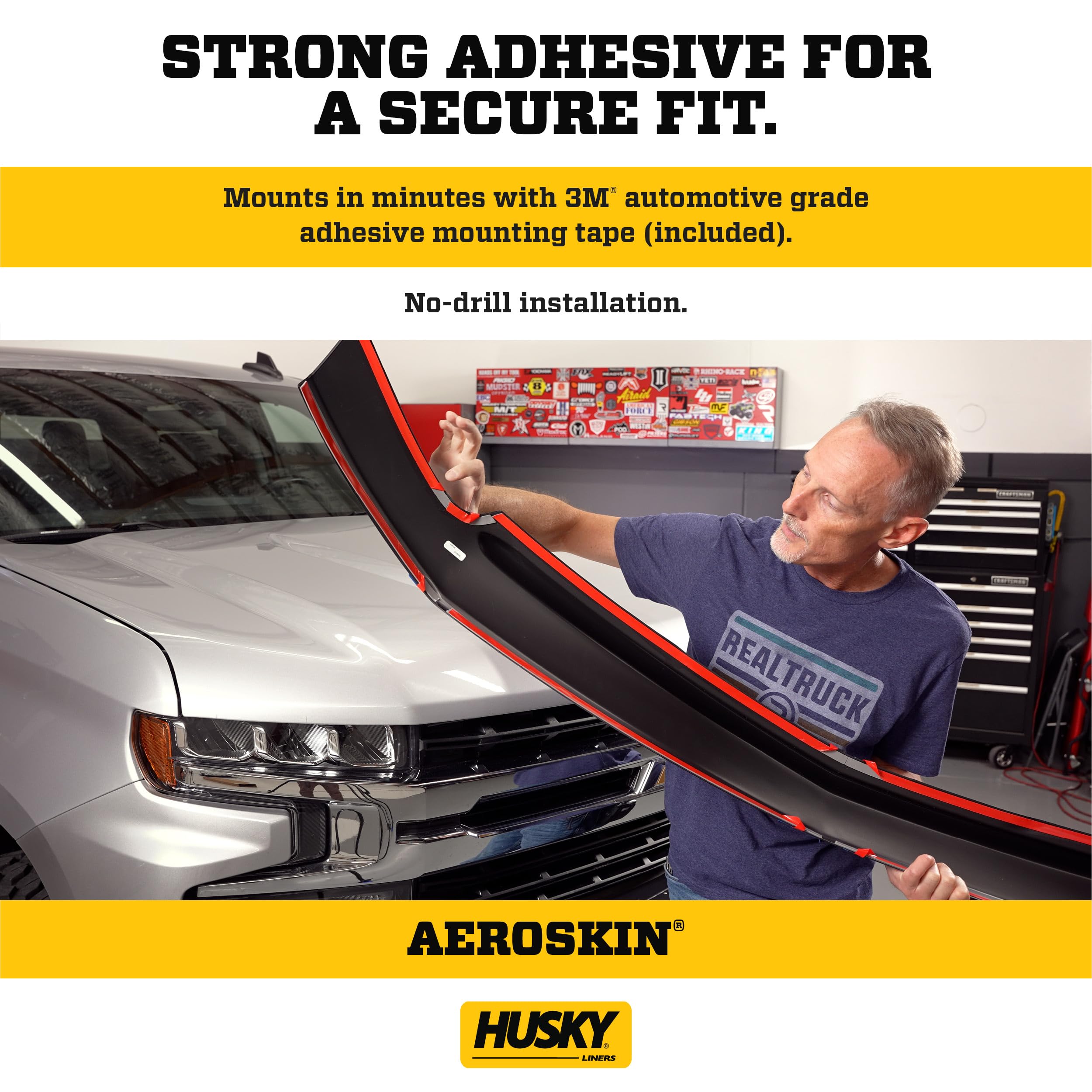 Husky Liners Aeroskin Hood Protector | Fits 2017-2022 Honda CR-V | Low Profile Deflector/Bug Shield - 1 pc., Smoke | 2842142