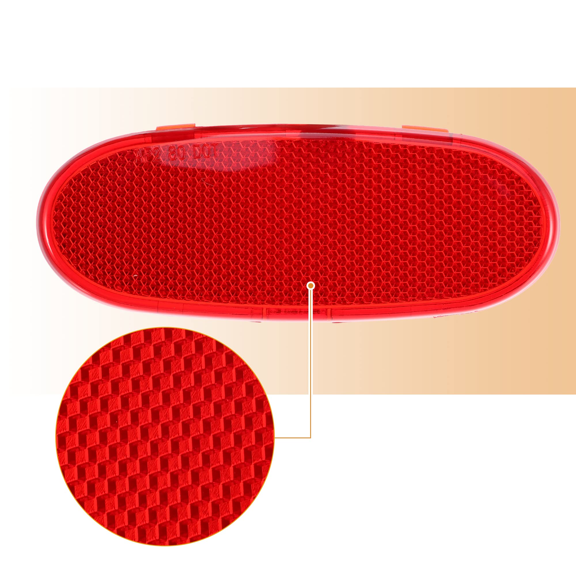 X Autohaux Front Door Panel Reflector Light Cover For Dodge For Ram 1500 2002-2008 5179299Aa Red