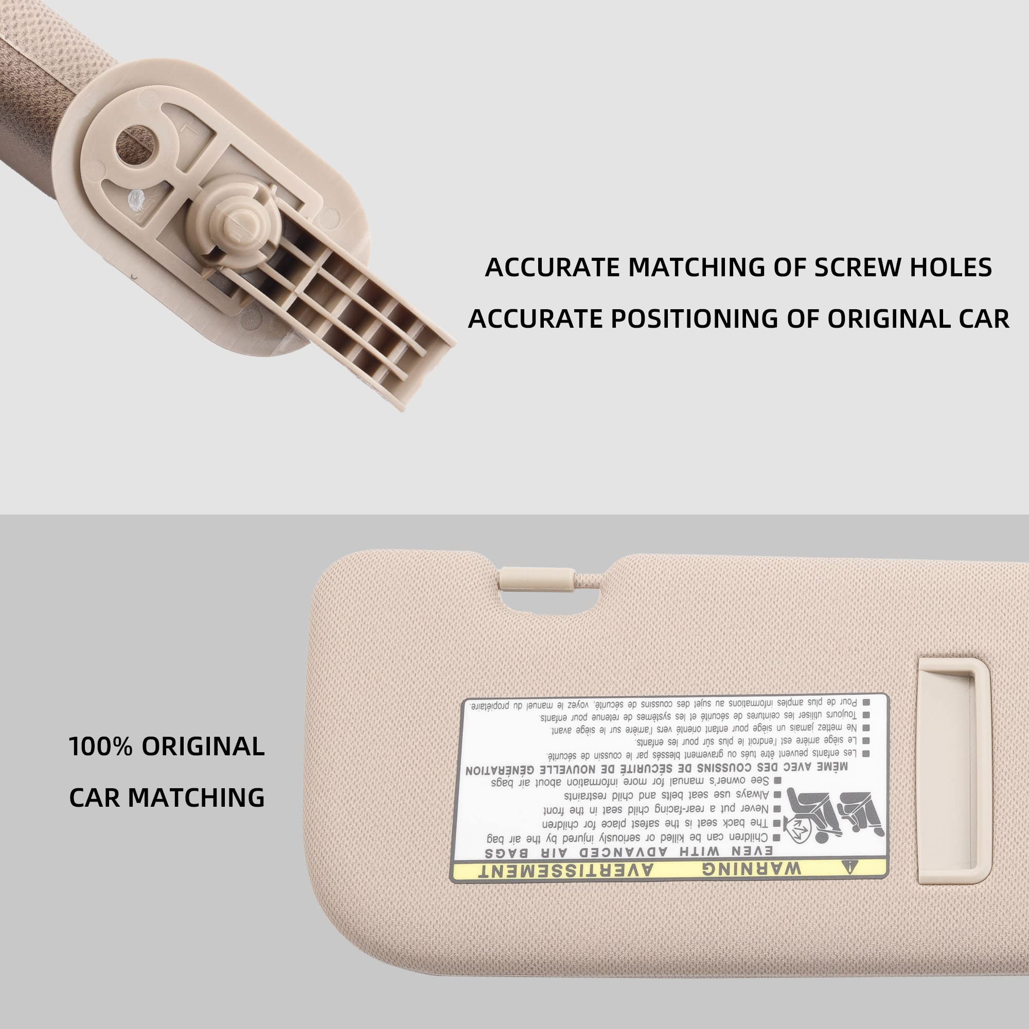 Dasbecan Beige Pair Sun Visor Compatible With Hyundai Elantra 2011 2012 2013 2014 2015 Replaces# 852103X000Tx