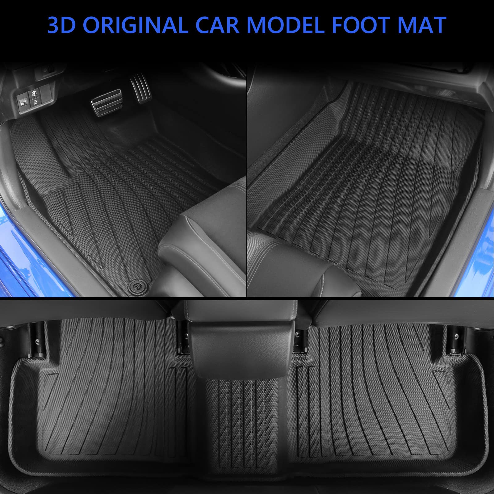 Powoq Floor Mat Compatible With 2022-2025 Honda Civic Sedan Trunk Mat Cargo Liner Tpe Trunk Liner Replacement For 2022-2024 2025