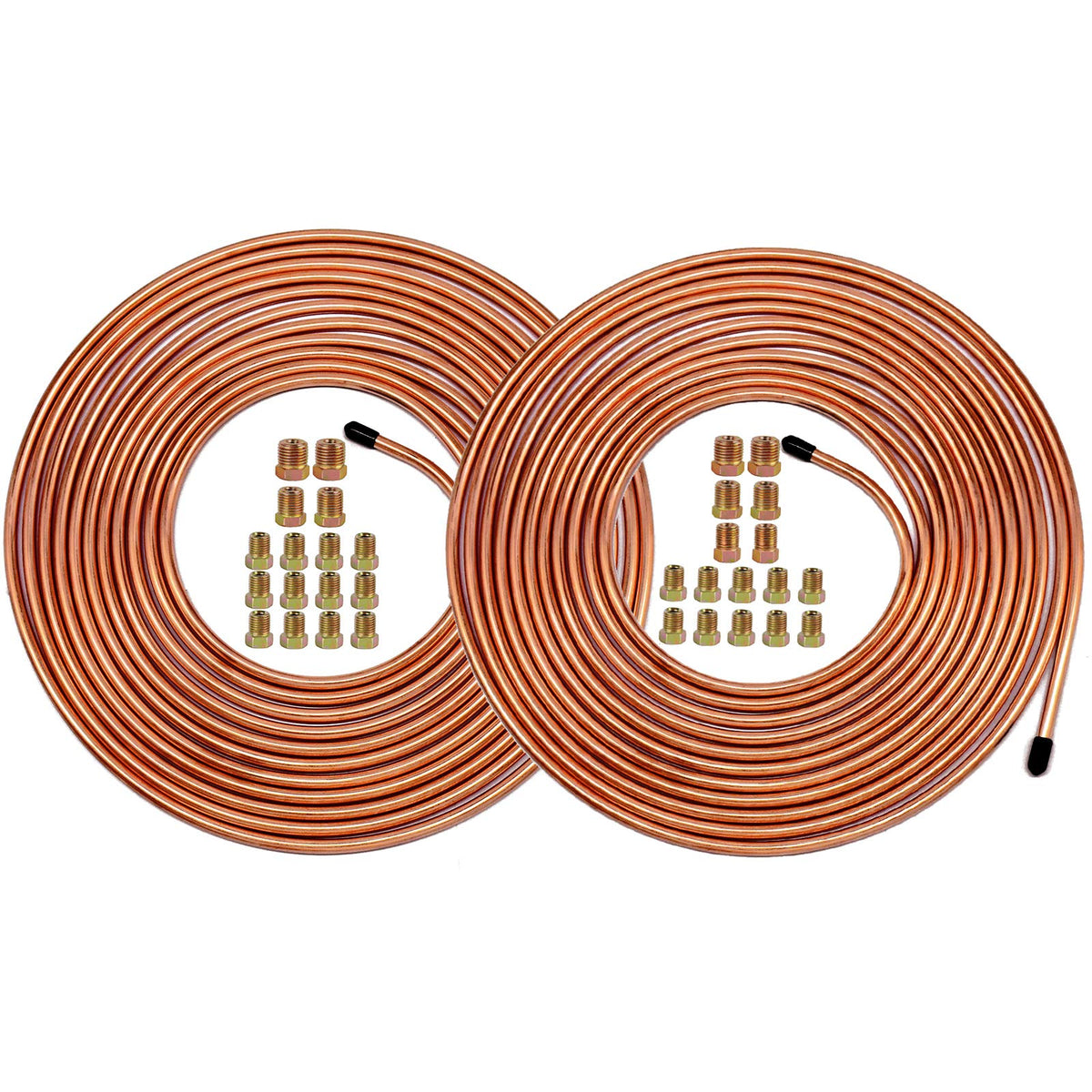 Muhize 25 Ft. 1/4 And 3/16 Brake Line Kit - Upgraded Flexible Copper Coated Alloy Brake Line Tube, Brake Line Roll For Hydraulic