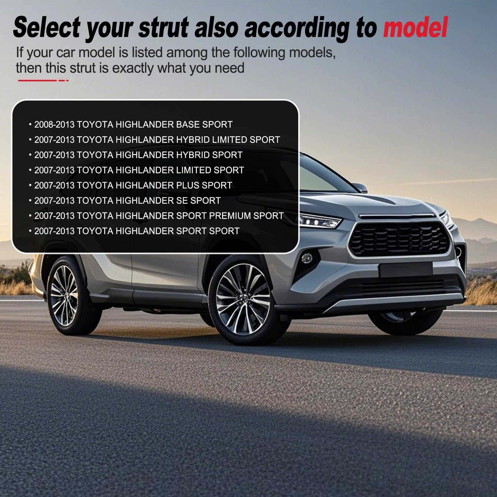 Vepagoo Pm1080 Rear Window Glass Struts 2007-2013 Toyota Highlander Gas Shock Lift Supports Spring, Trunk Rear Window & Not The