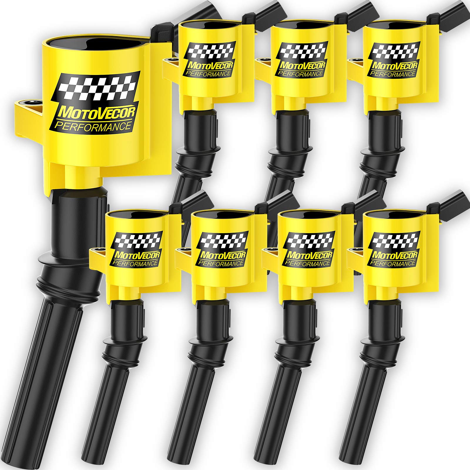 High Performance Ford Ignition Coil Pack Set - 8 Pack Extra 15% Energy for F-150 F-250 F-350 4.6L 5.4L V8 DG508 DG457 DG472 DG49