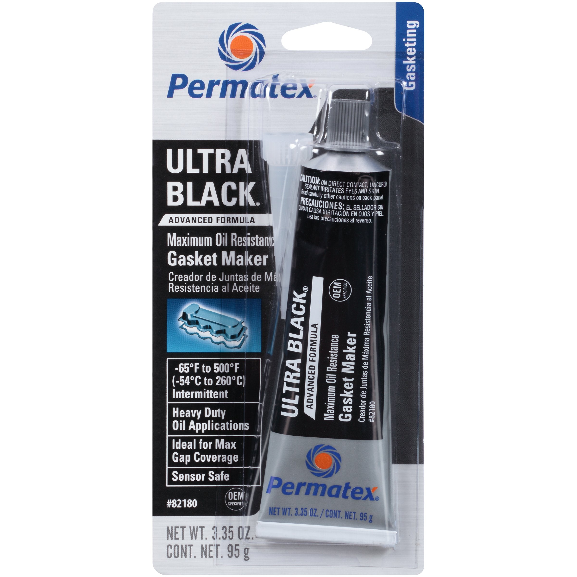 Permatex 82180-12Pk Ultra Black Maximum Oil Resistance Rtv Silicone Gasket Maker, 3 Oz. Tube (Pack Of 12)