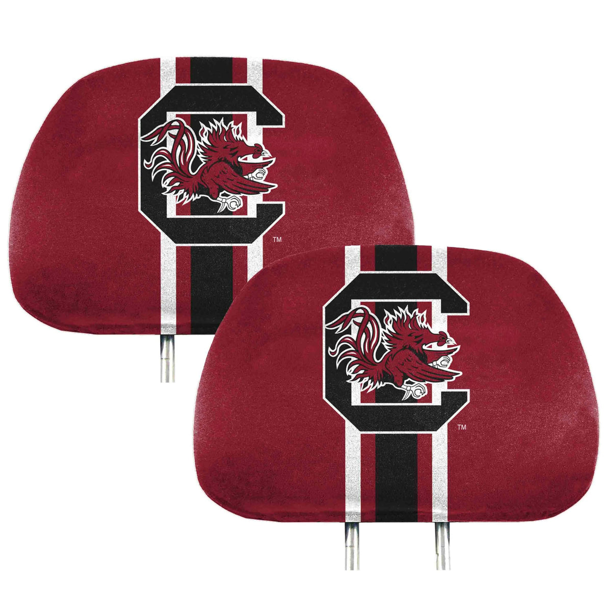 FANMATS 62069 South Carolina Gamecocks Printed Head Rest Cover Set - 2 Pieces