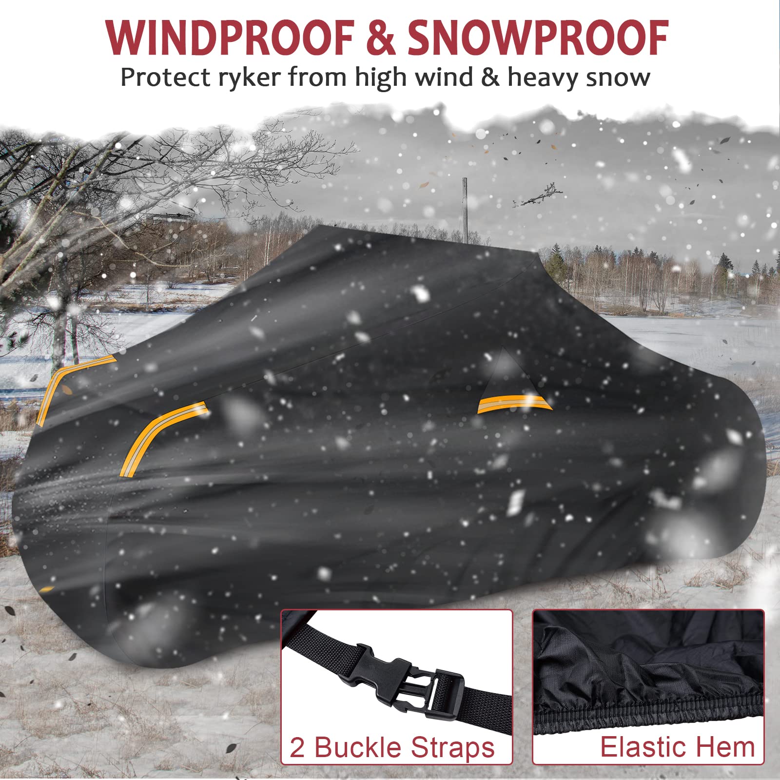 Starknightmt Ryker Cover, Full Cover Compatible With Can-Am Ryker 900 600 Sport Rally Edition All-Weather Ryker Bike Cover For Indoor Outdoor Snow Rain Dust Sun Protection Ryker Accessories